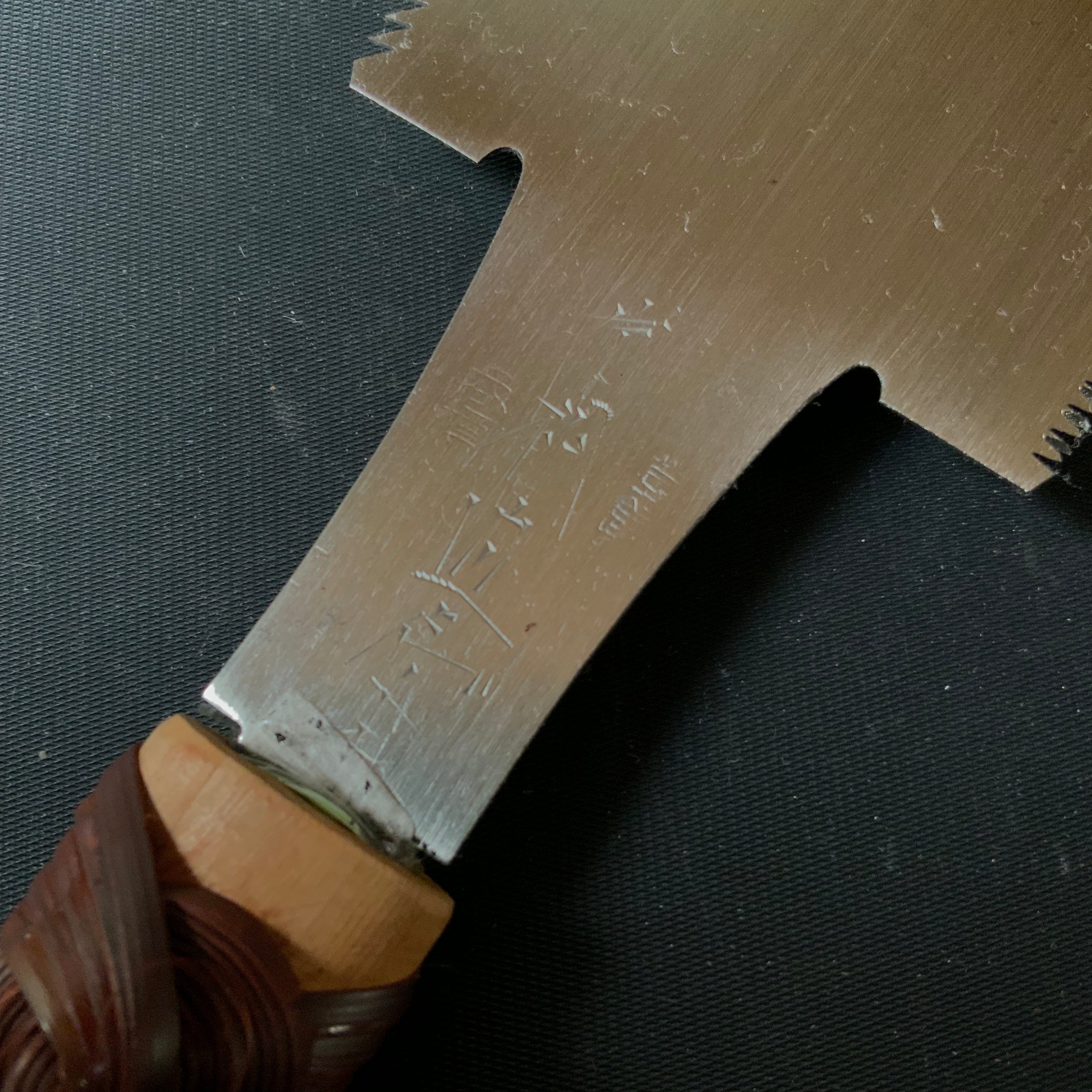 #R32 Nagakatsu Double Edge Saw with Eddy Type Handles set by Kurashige 直ぐ使い 長勝鋸 渦巻き柄 両刃鋸 210mm