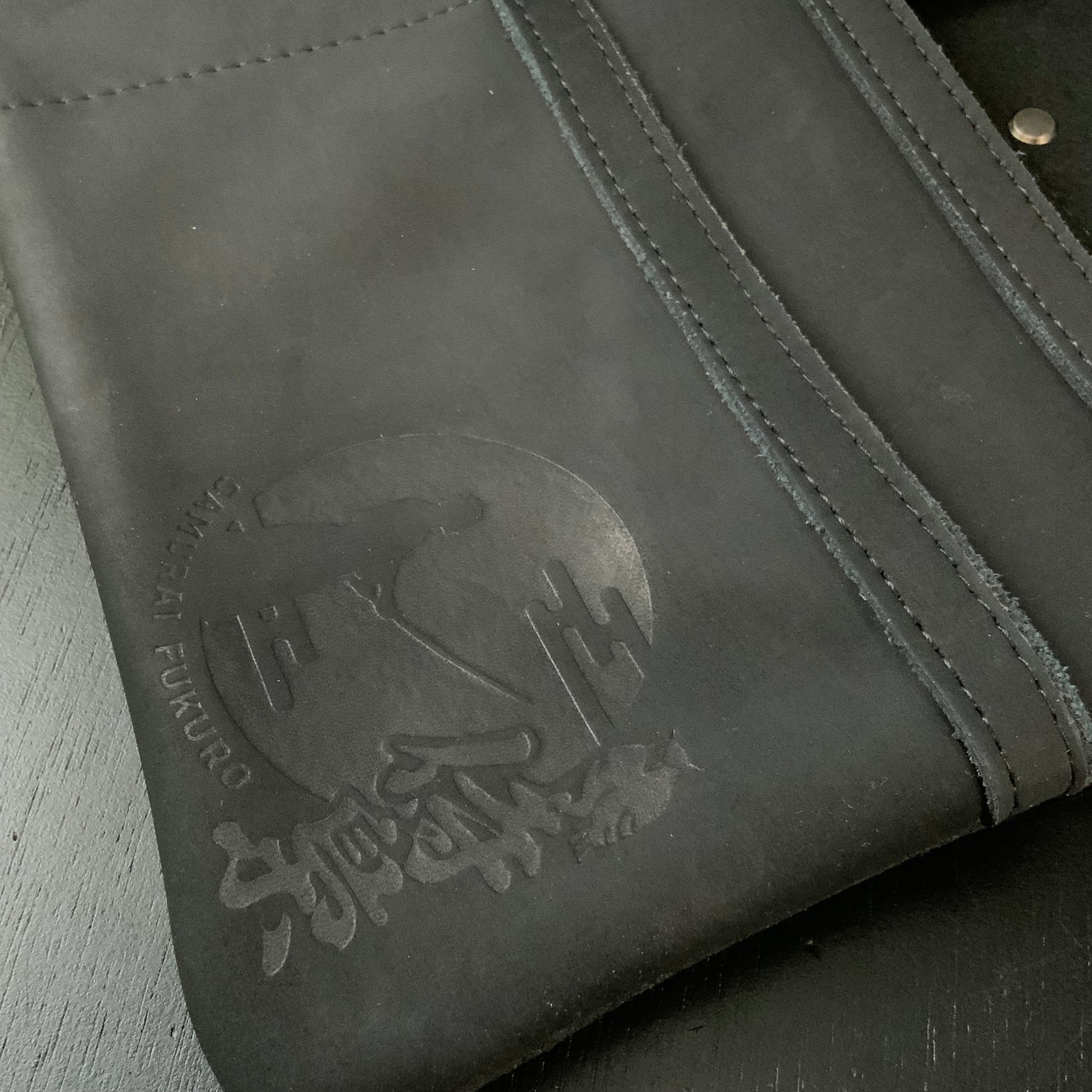 Samurai Black Working Waist Bag Japanese Carpenter  Leather Bag SRBF-6  侍ブラック 大工 腰袋  革製