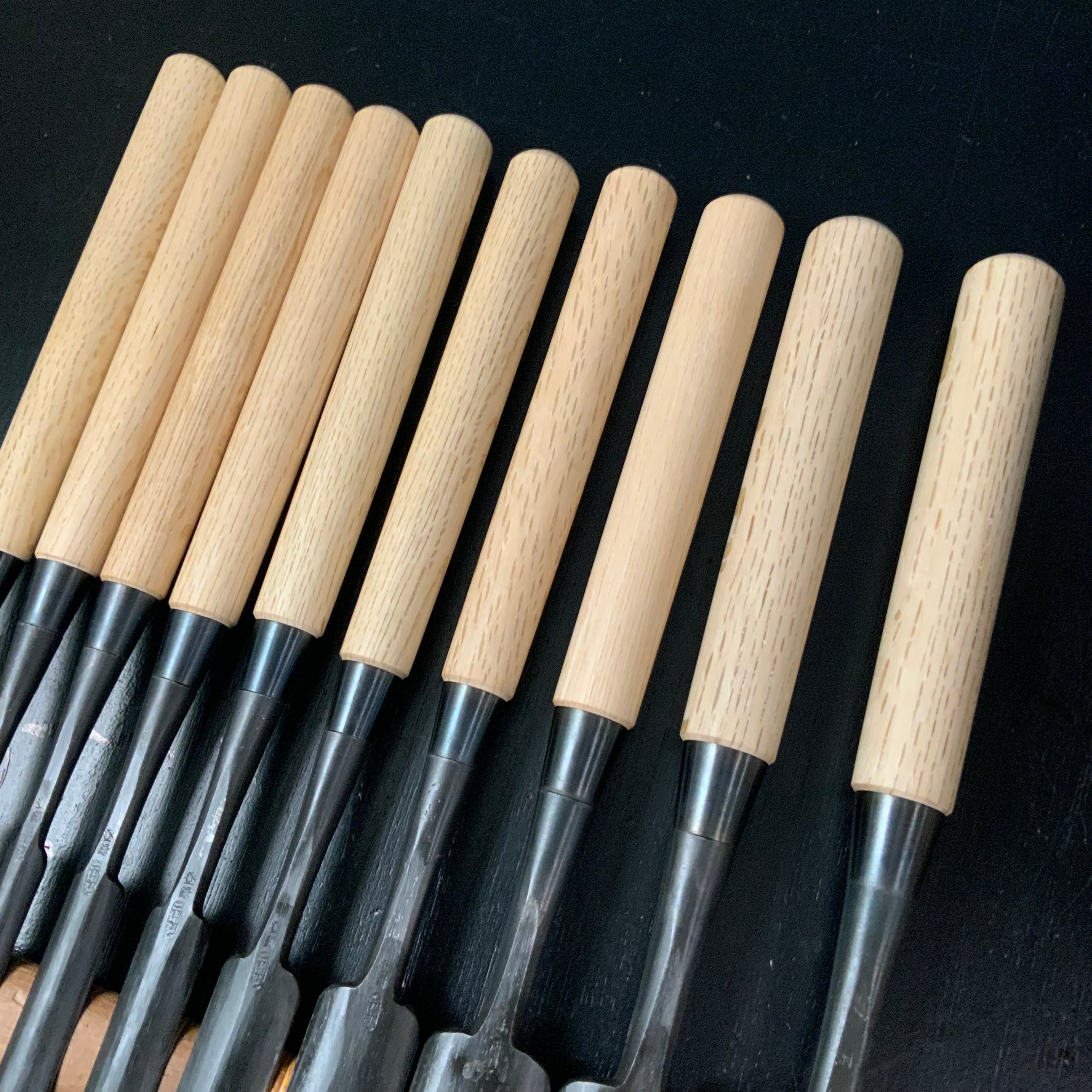 Fujihiro Komaru Type Paring chisels set by Chuutarou Imai 今井忠太郎作 二治弘 甲丸 薄組鑿 Usunomi #4