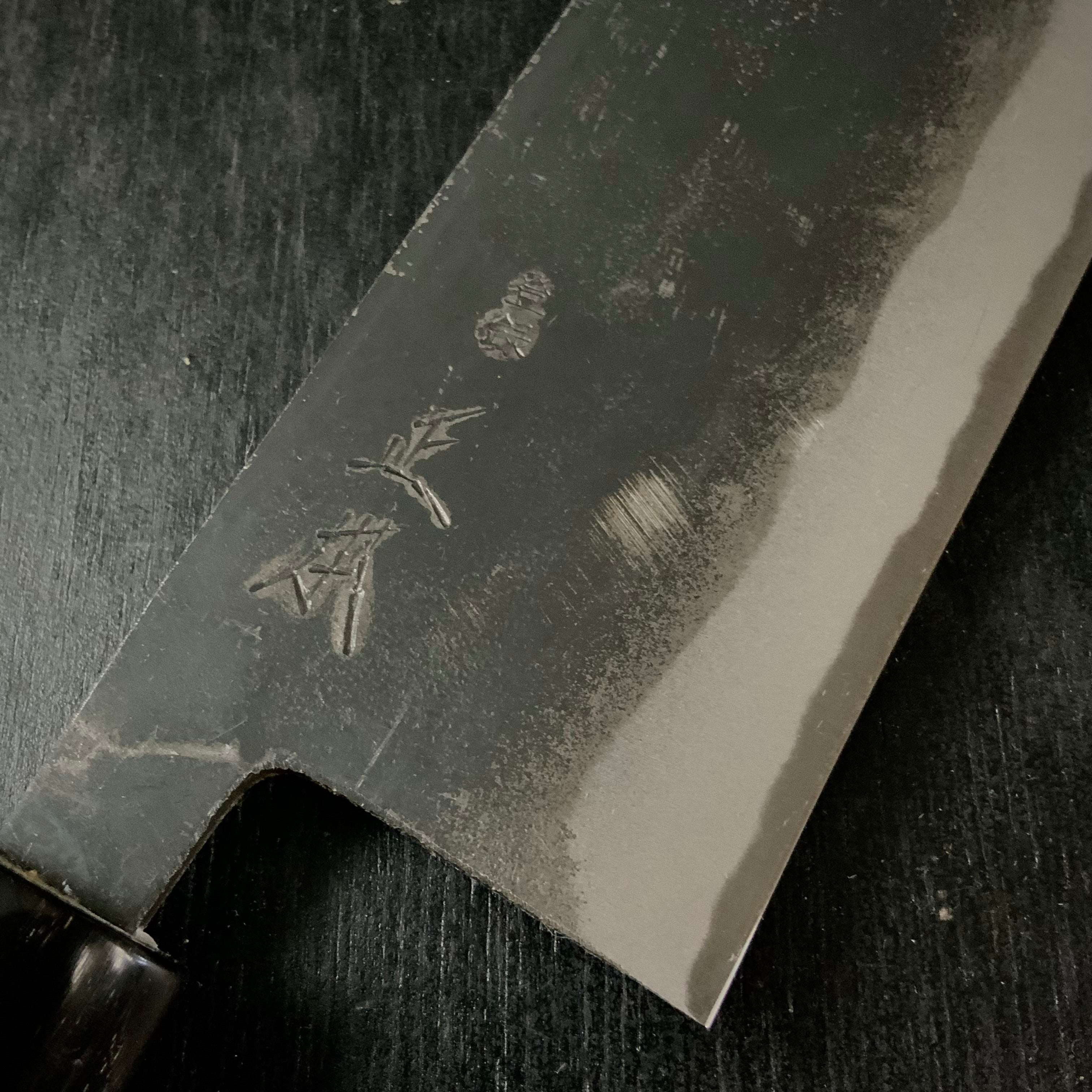 Masamoto Sohonten Nakiri Bocho with Blue steel 正本総本店 青紙鋼 西型 水牛柄 黒菜切包丁 165mm