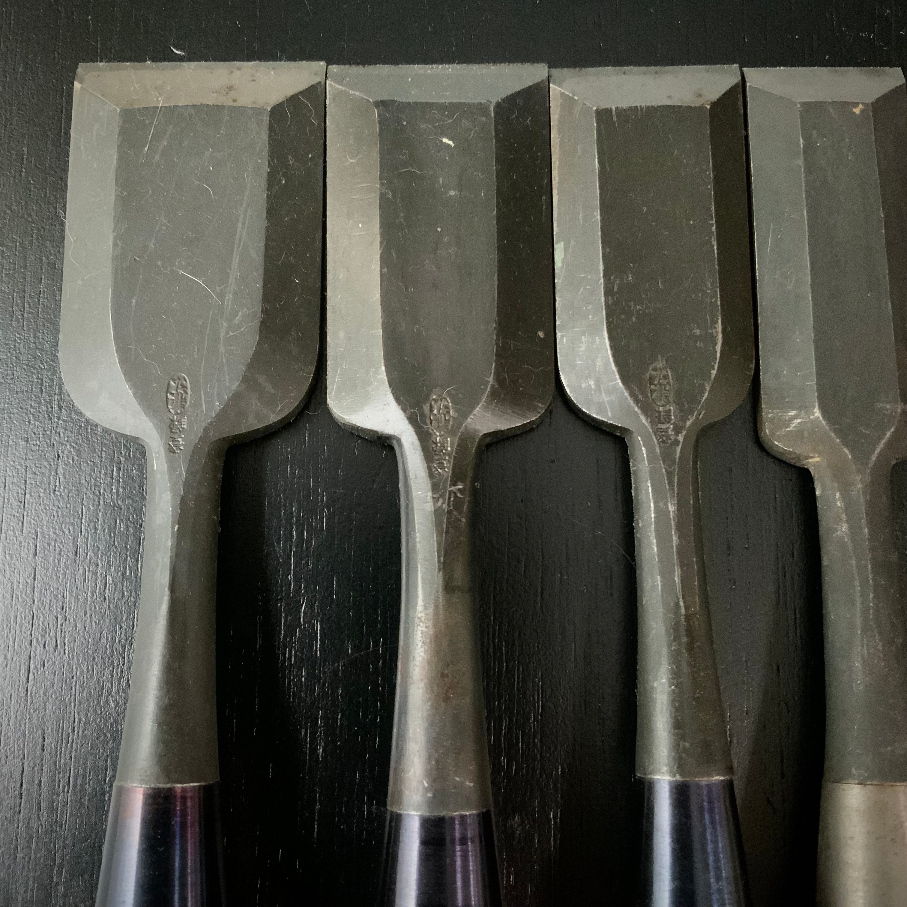 #M170 Mixed Timber chisels set by unknown バラ鑿合わせ 叩き組鑿 6本組 作者不明