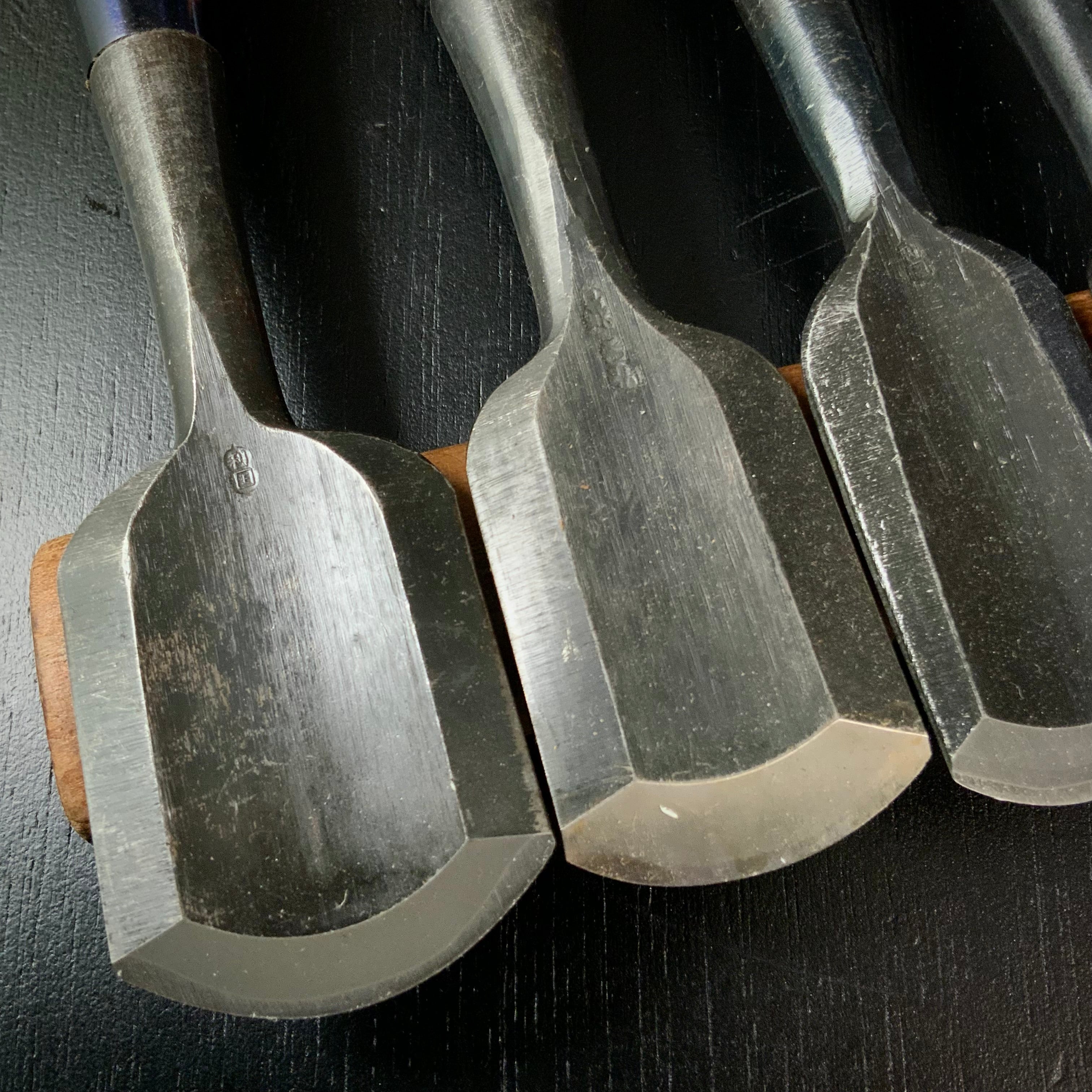 #M171 Mixed Sotomarunomi chisels set by unknown バラ鑿合わせ 外丸組鑿 10本組 作者不明