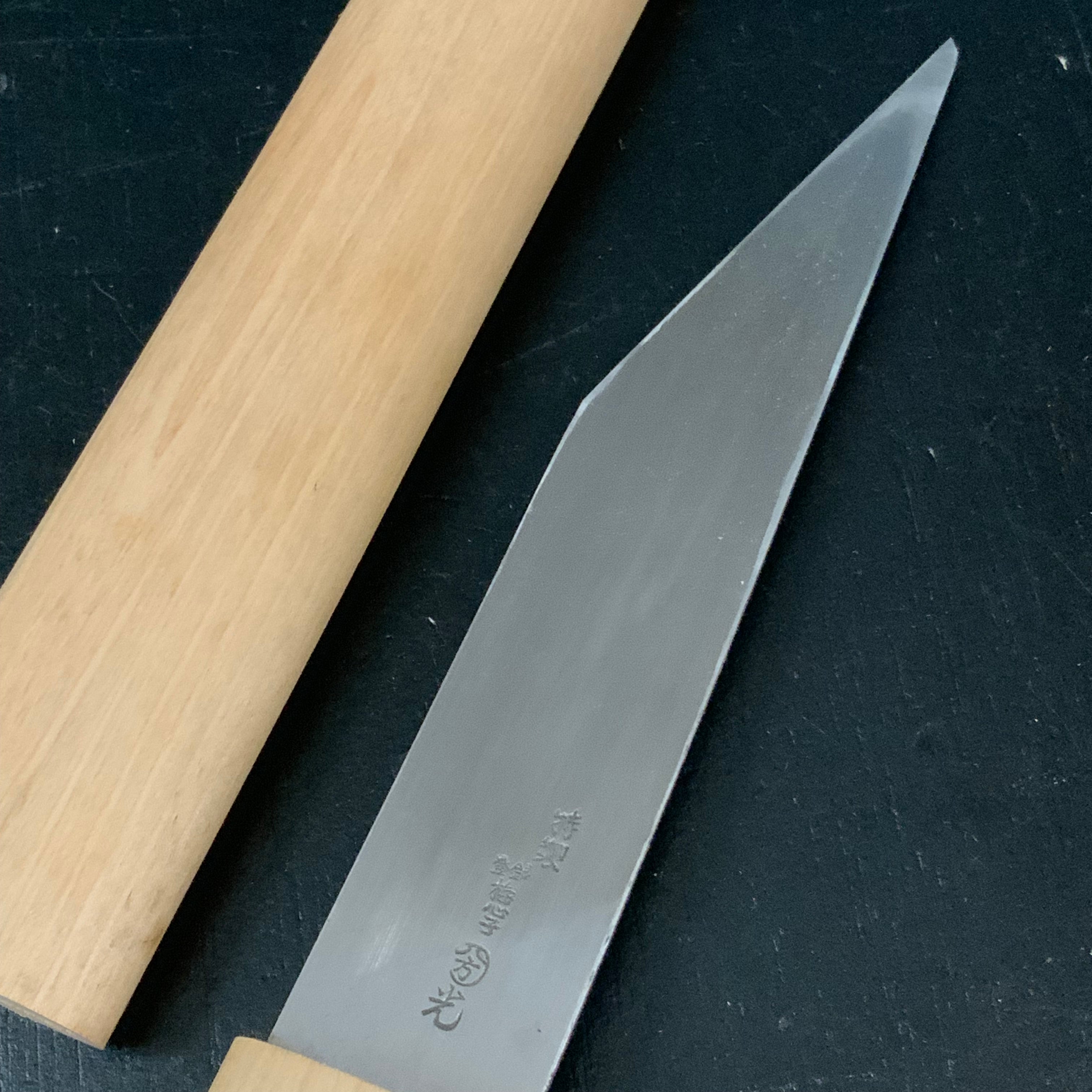 Old stock Baishinshi Kunimitsu Kuri Kokatana kiridashi type #3 掘出し物 梅心子圀光 繰り小刀 切出型 鞘付 24mm