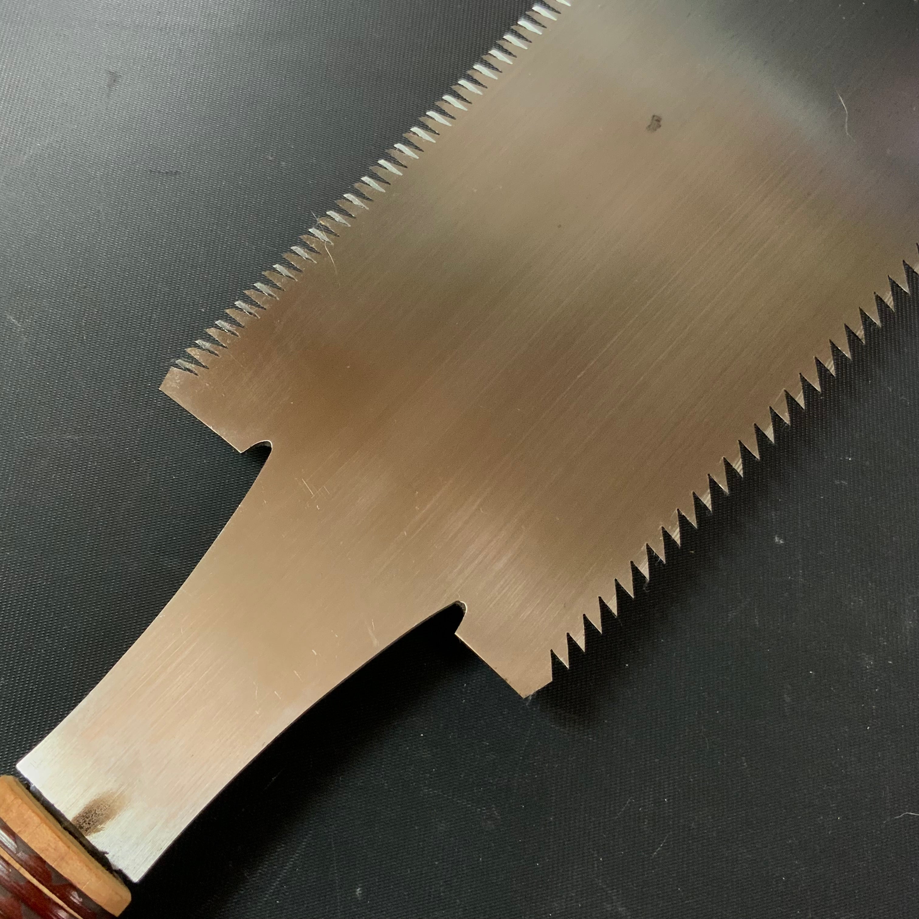 #R44 Ready to use! Old stock Double Edge Saw with Eddy Type Handles set by Kurashige 直ぐ使い 倉重栄助 目立 渦巻き柄 両刃鋸 280mm