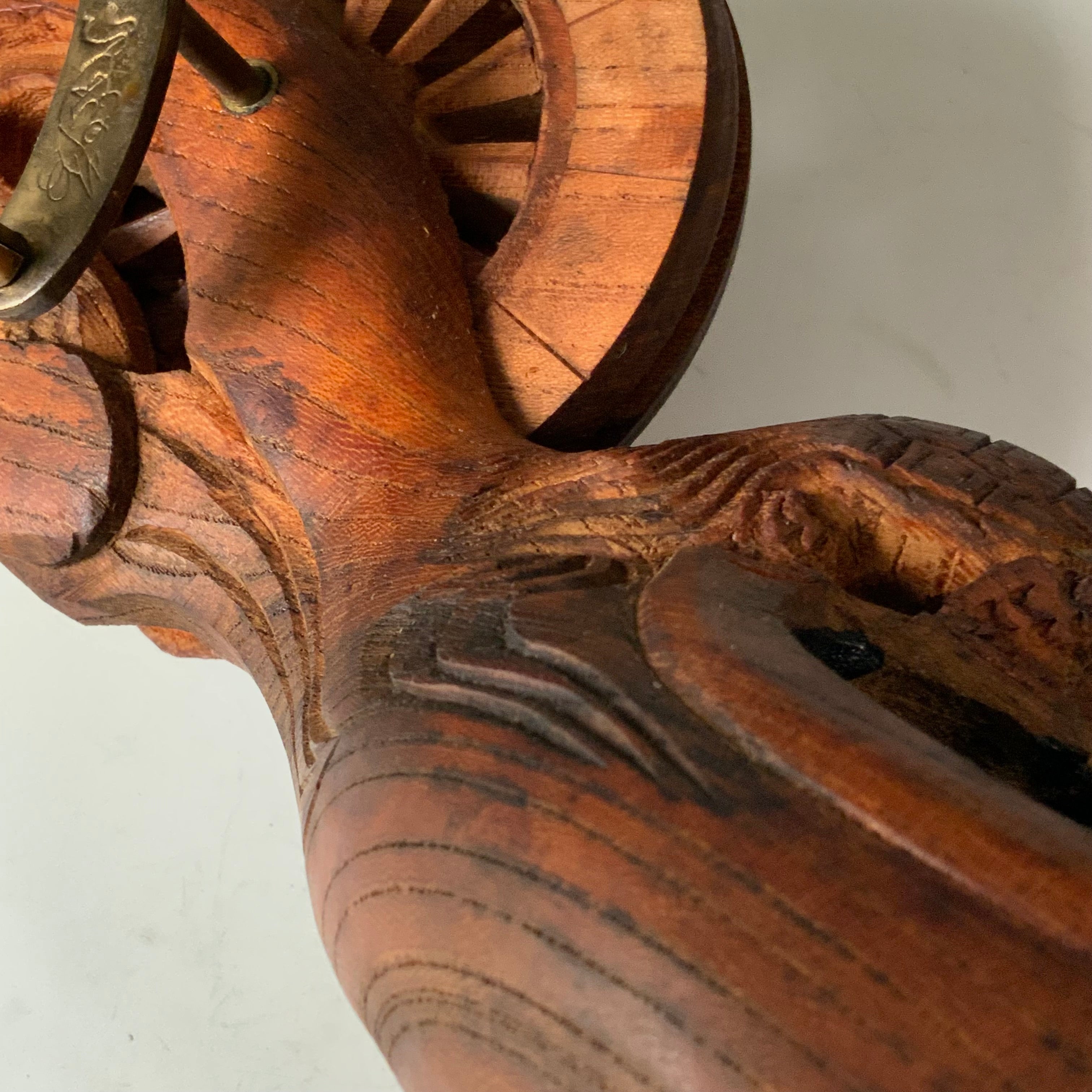 #ST46 Japanese Carpenter Ink Pot Traditional Measuring Tools Sumitsubo by Tsubotoshi 坪俊作 墨壺 欅 270mm