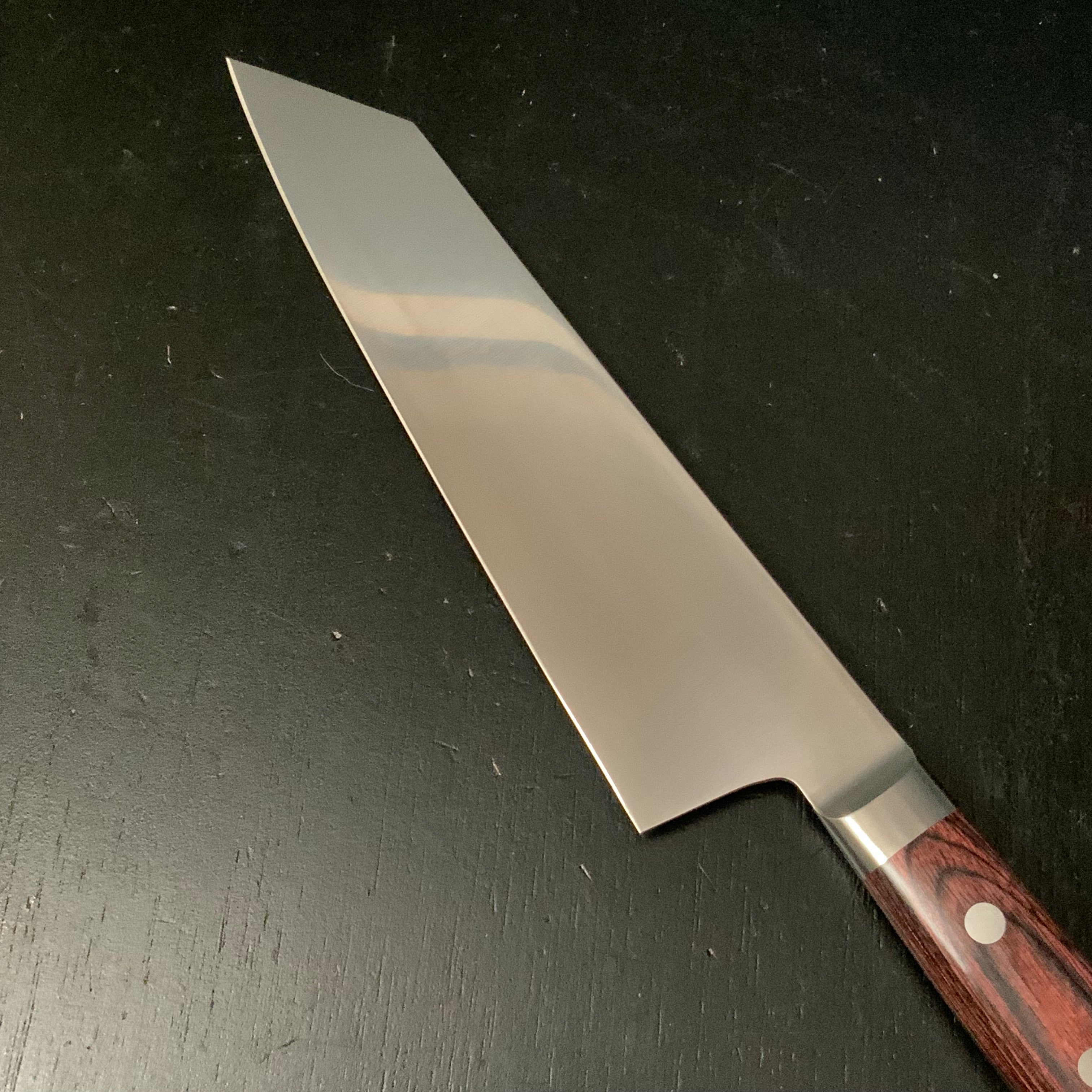 兼元作 切付三徳包丁 モリブデン鋼 マホガニ柄 195mm Kanemoto Kiritsuke Santoku with molybdenum steel Mahogany pattern
