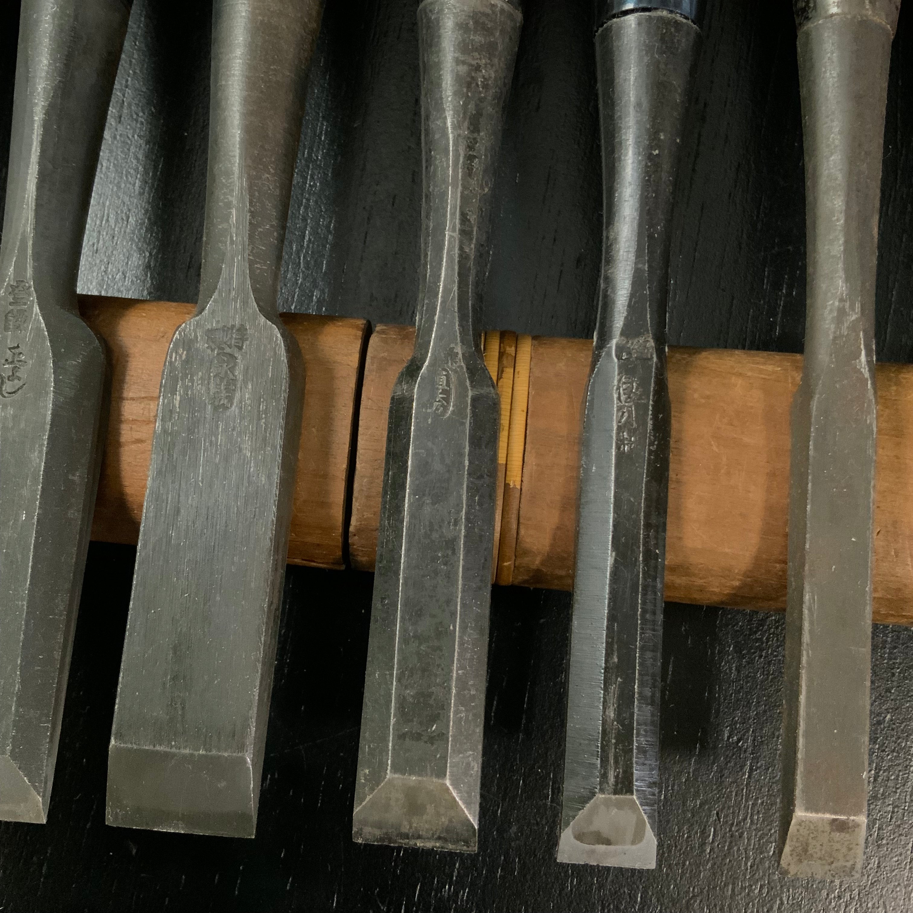 #M173 Mixed Bench chisels set by unknown バラ鑿合わせ 追入れ組鑿 10本組 作者不明