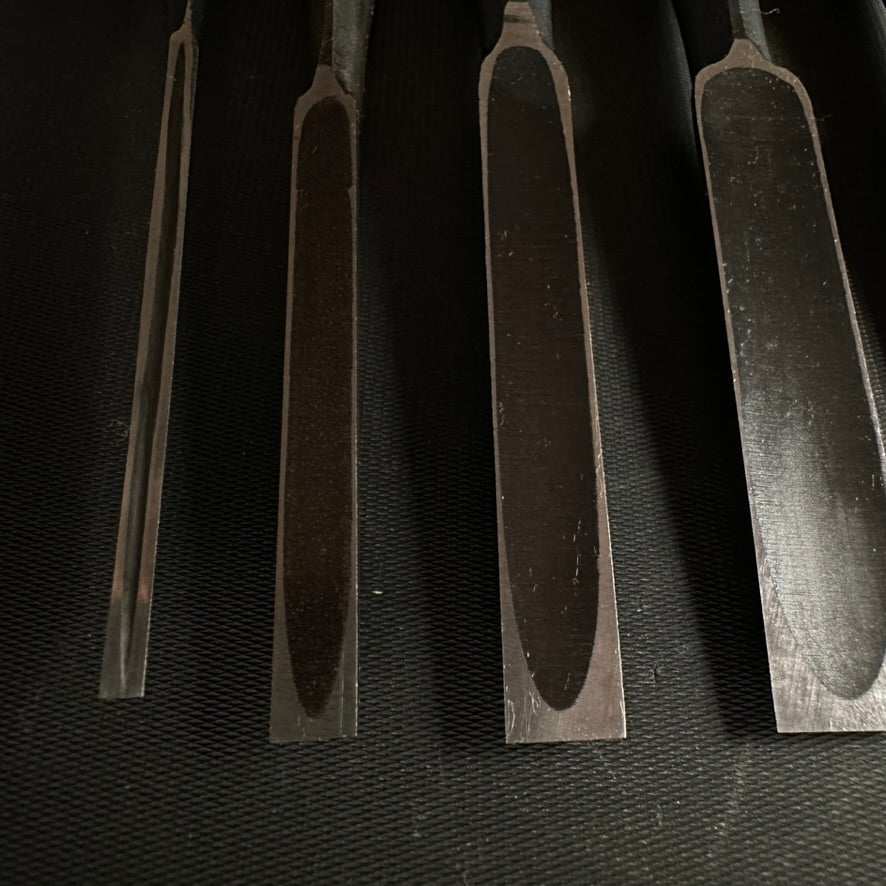 #M140 Koshihide Bench chisels set with White steel *** 越秀 追入組鑿 白紙鋼 Oirenomi
