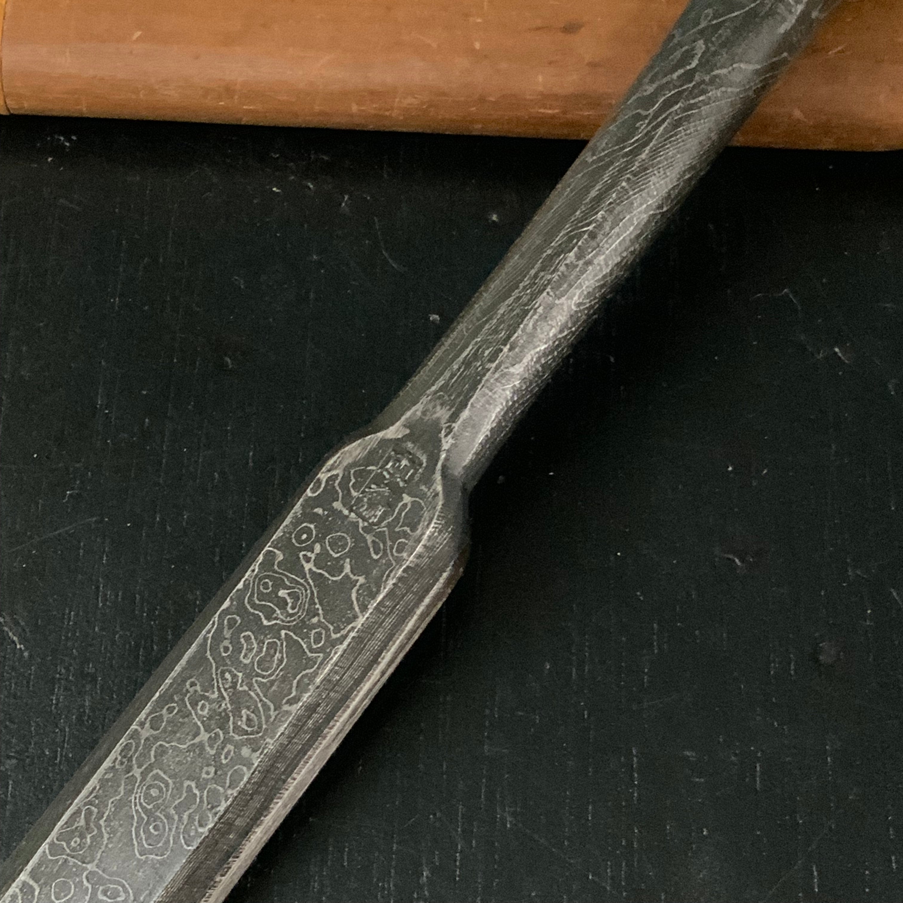 Tasai Mokume Special Timber chisels Kubinaga Atsunomi 田斎作 木目 首長厚鑿 赤樫柄 24mm