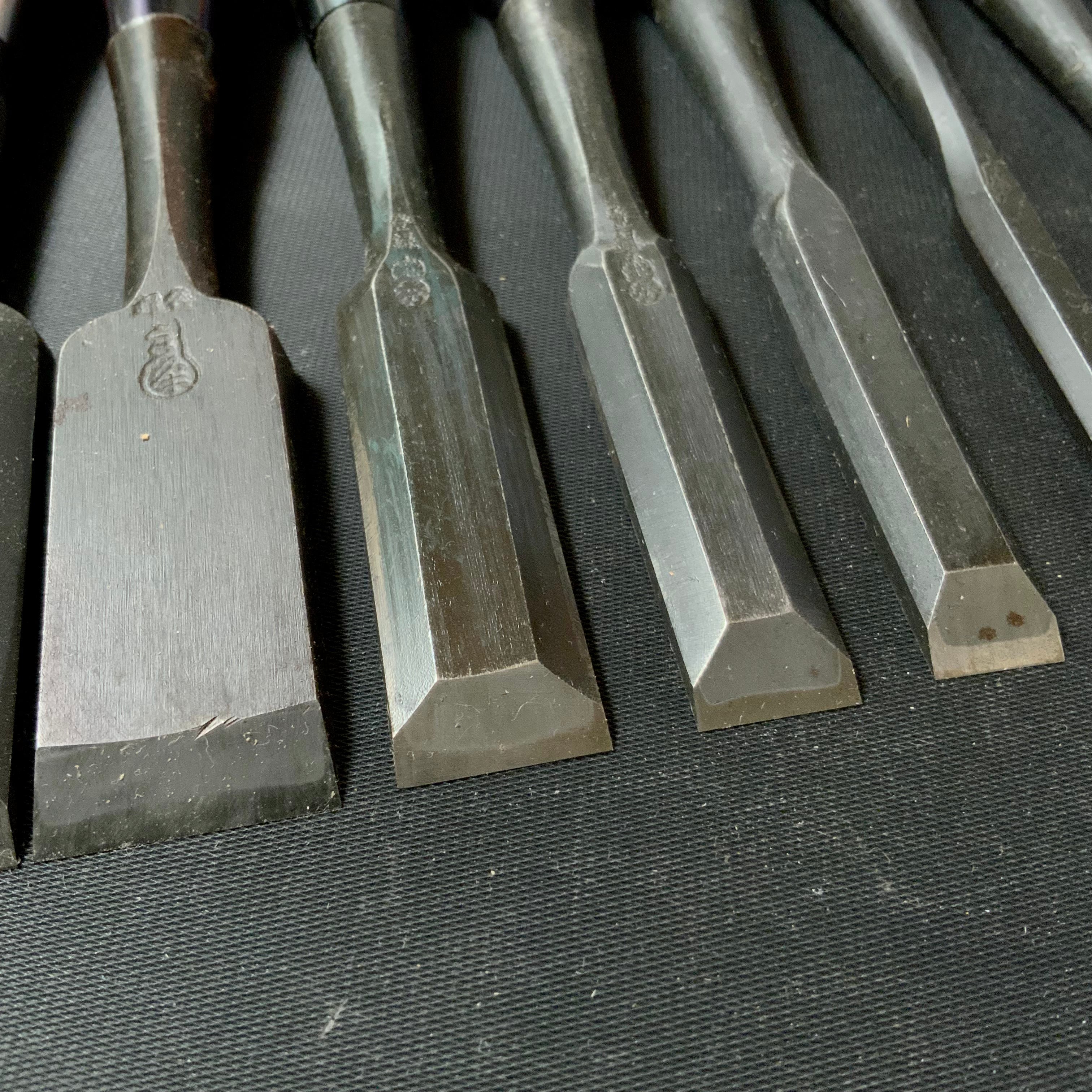 #M152 Mixed set for beginner Bench chisels set by unknown smith バラ鑿合わせ 初心者におすすめ 追入組鑿作者不明