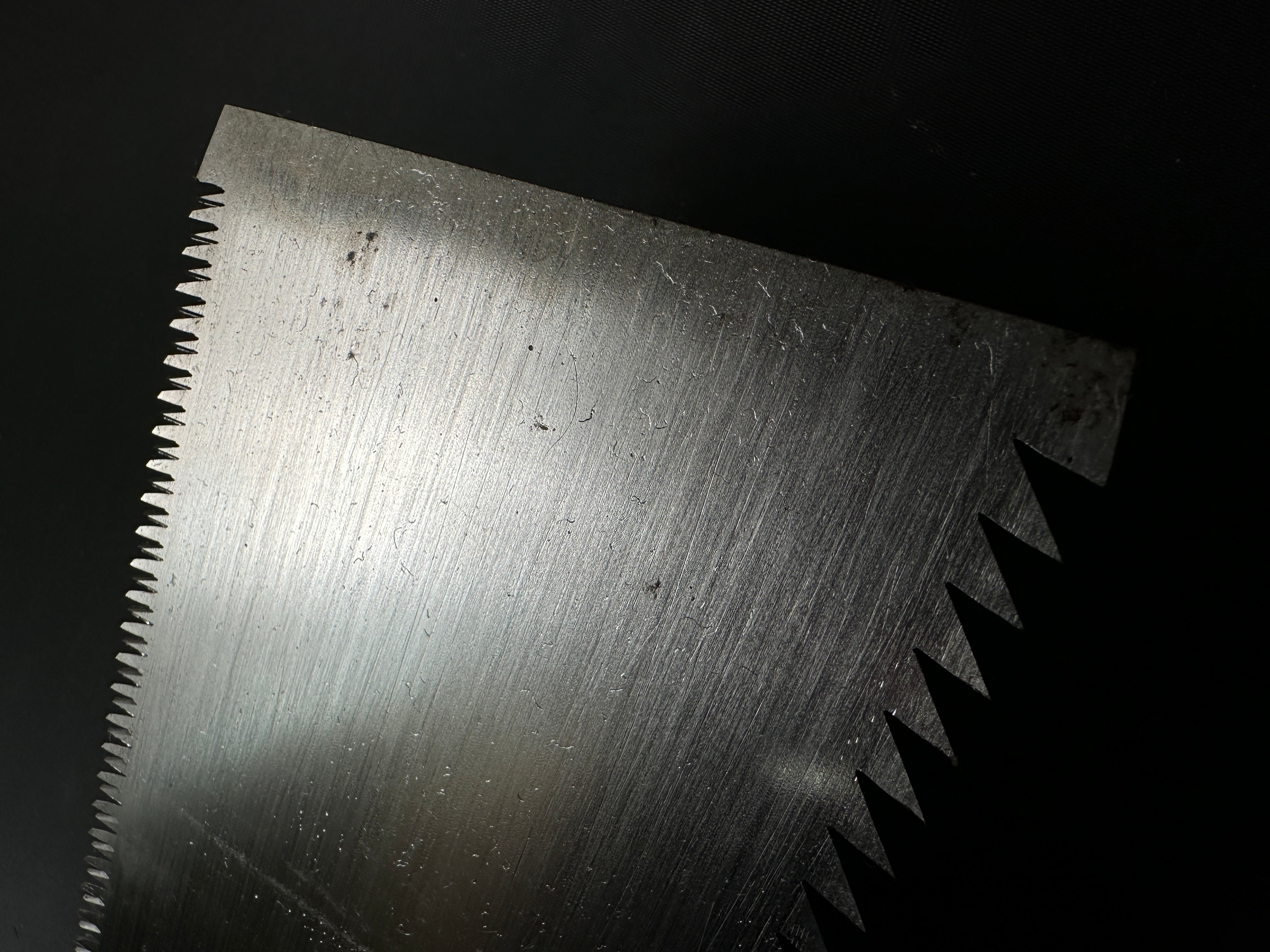 #R15 Ready to use! Old stock Double Edge (Ryoba) Saw with Eddy Type Handles set by Kurashige 直ぐ使い 倉重栄助 目立 渦巻き柄 両刃鋸 270mm