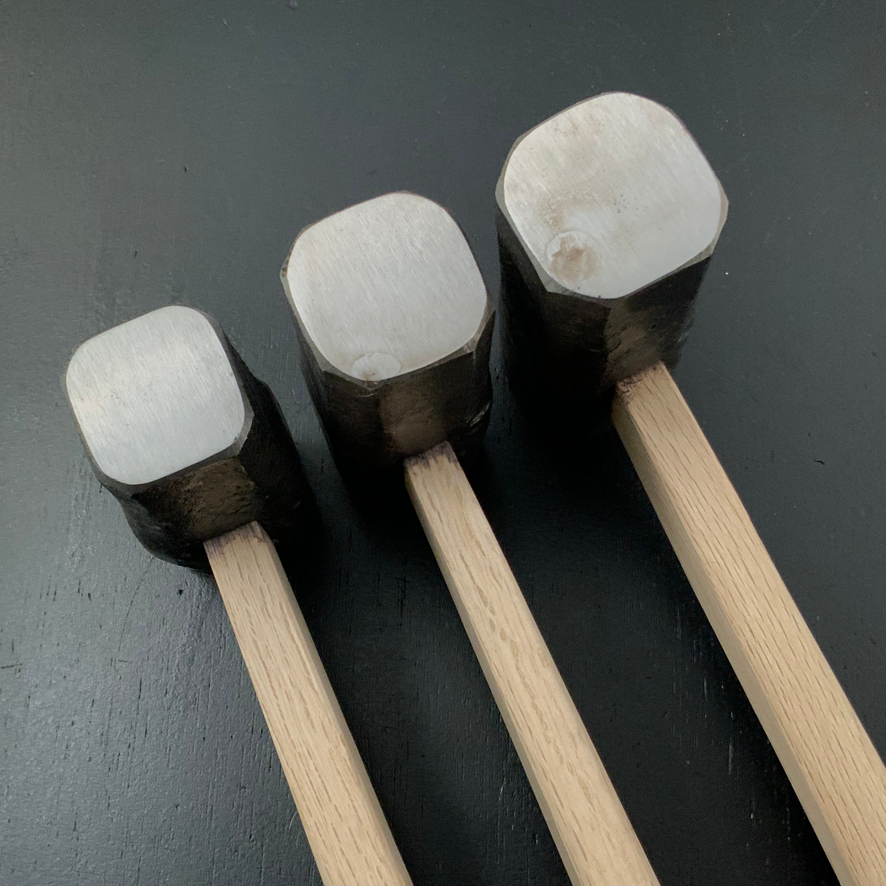 #2 Hand made Japanese Blacksmith tools Hammer(Hitsukuri-Tsuchi) 鍛冶屋道具 火造槌 八角曲り柄付