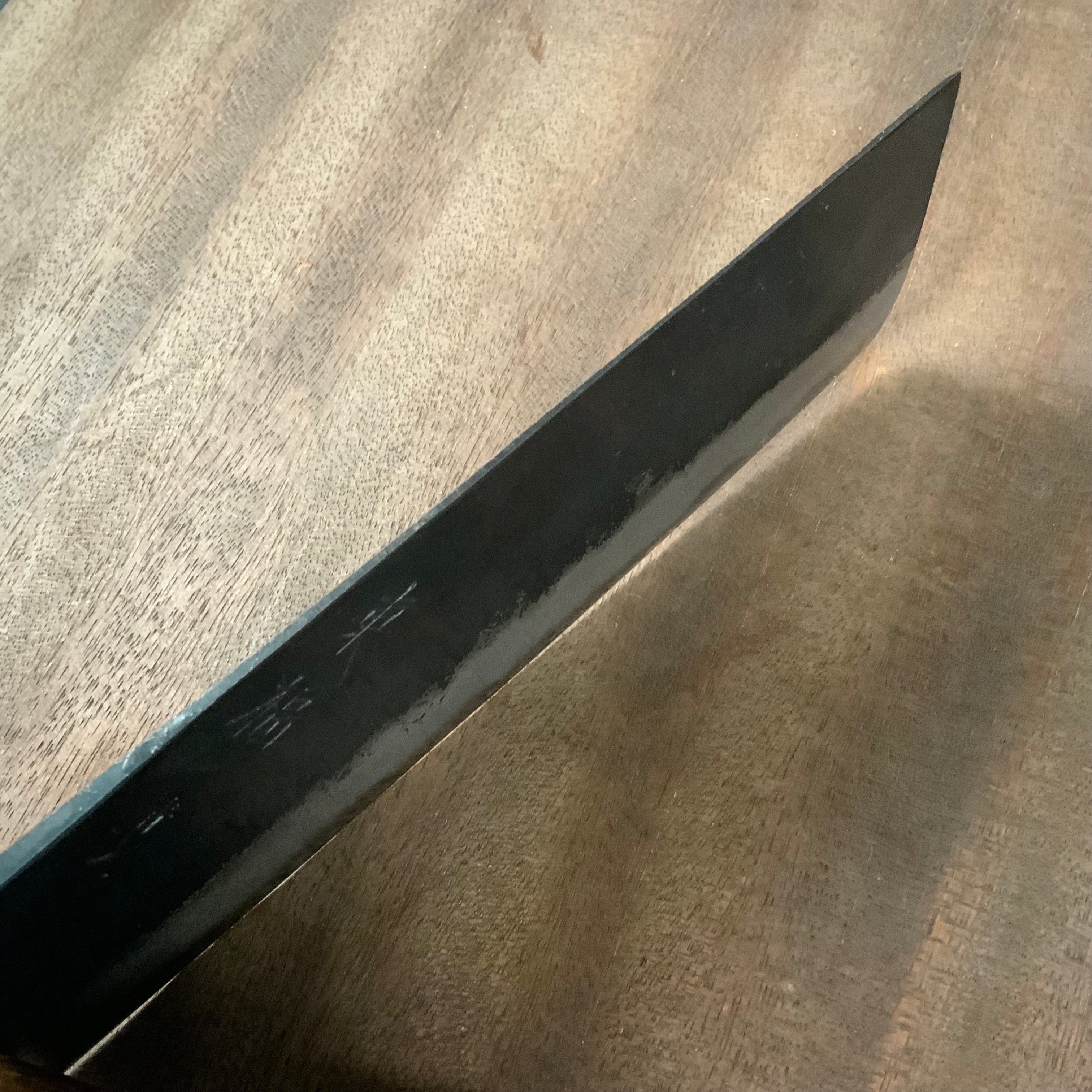 Toufuku Kurouchi Nakiri Hocho 東福作 黒打 菜切包丁(幅広)青紙付 165mm