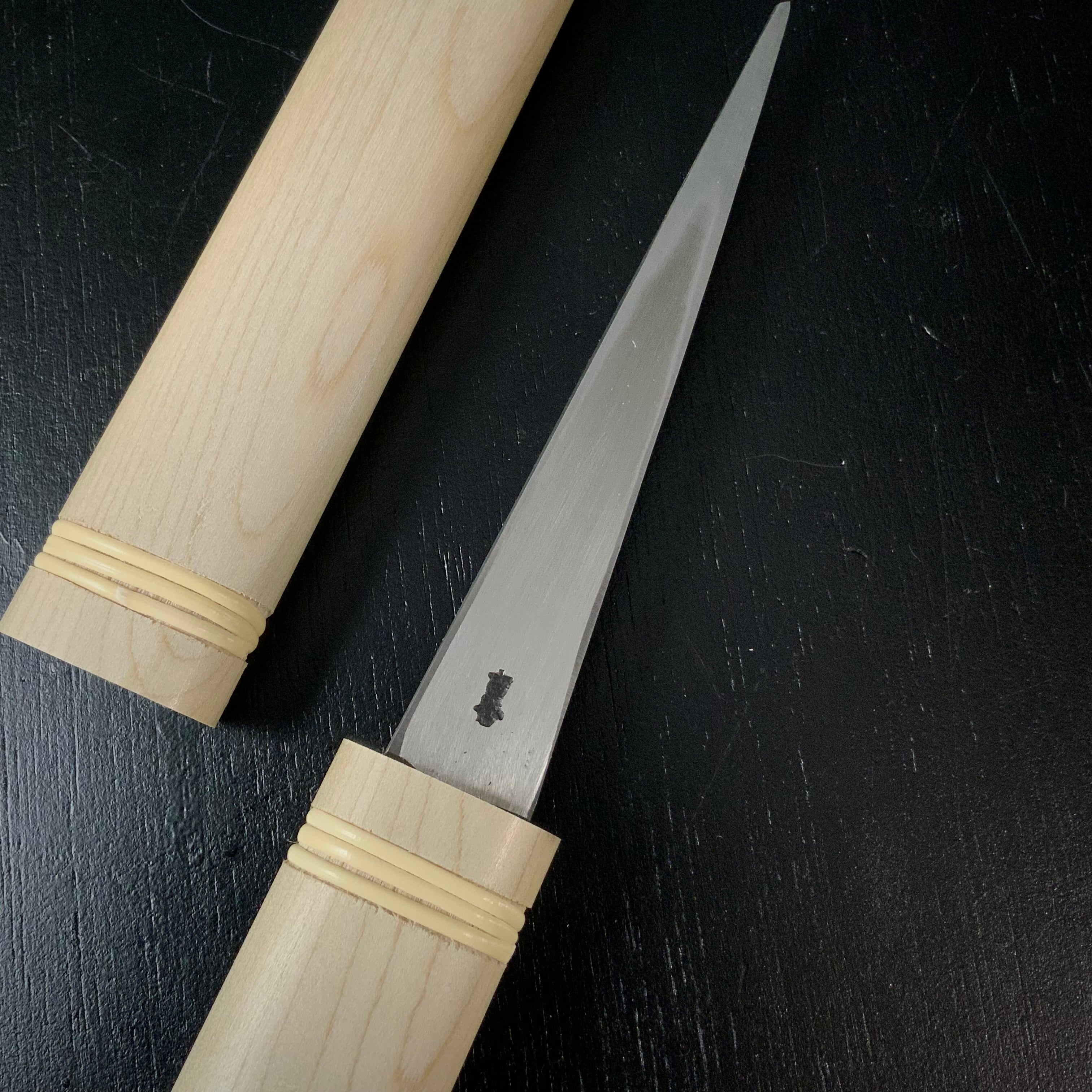 Yoshihide Sakamitsu Kuri Kokatana Left (Carving knife) with white steel 吉秀 三代坂光作 繰小刀 左 120mm