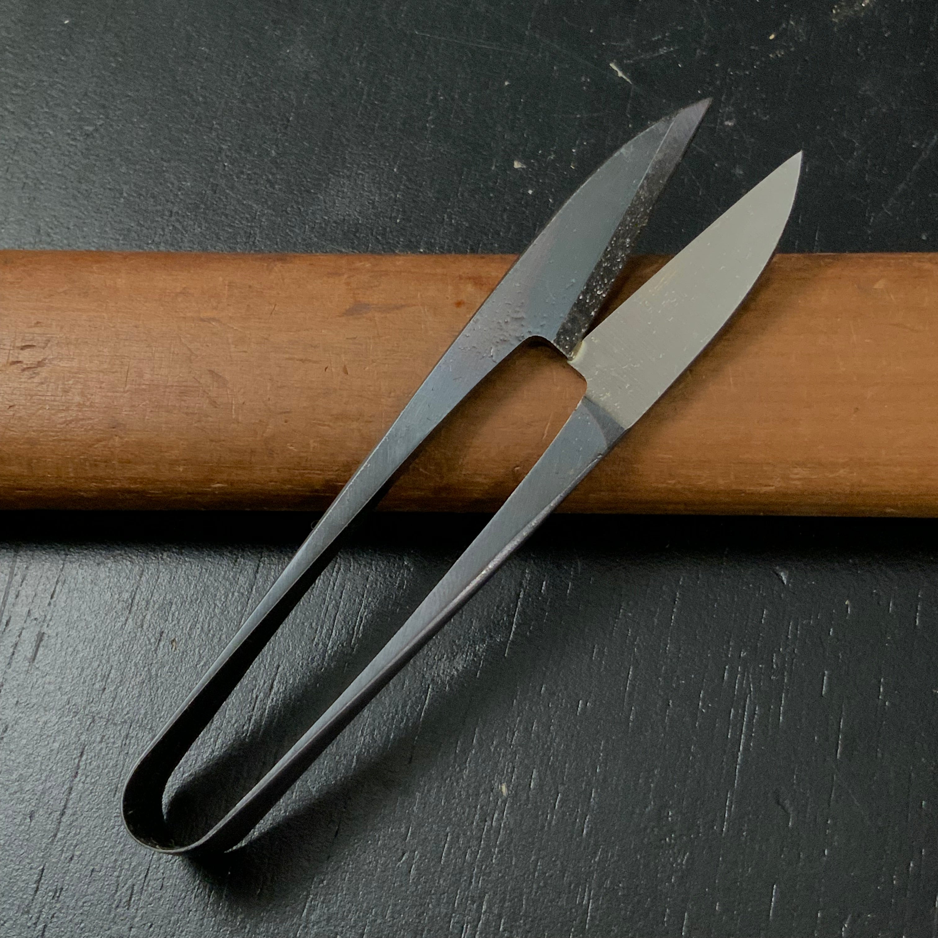 Old stock Tamisaburou Nigiri basami Hand made Traditional Japanese scissors 掘出し物 民三郎 軸広 握り鋏 手作り
