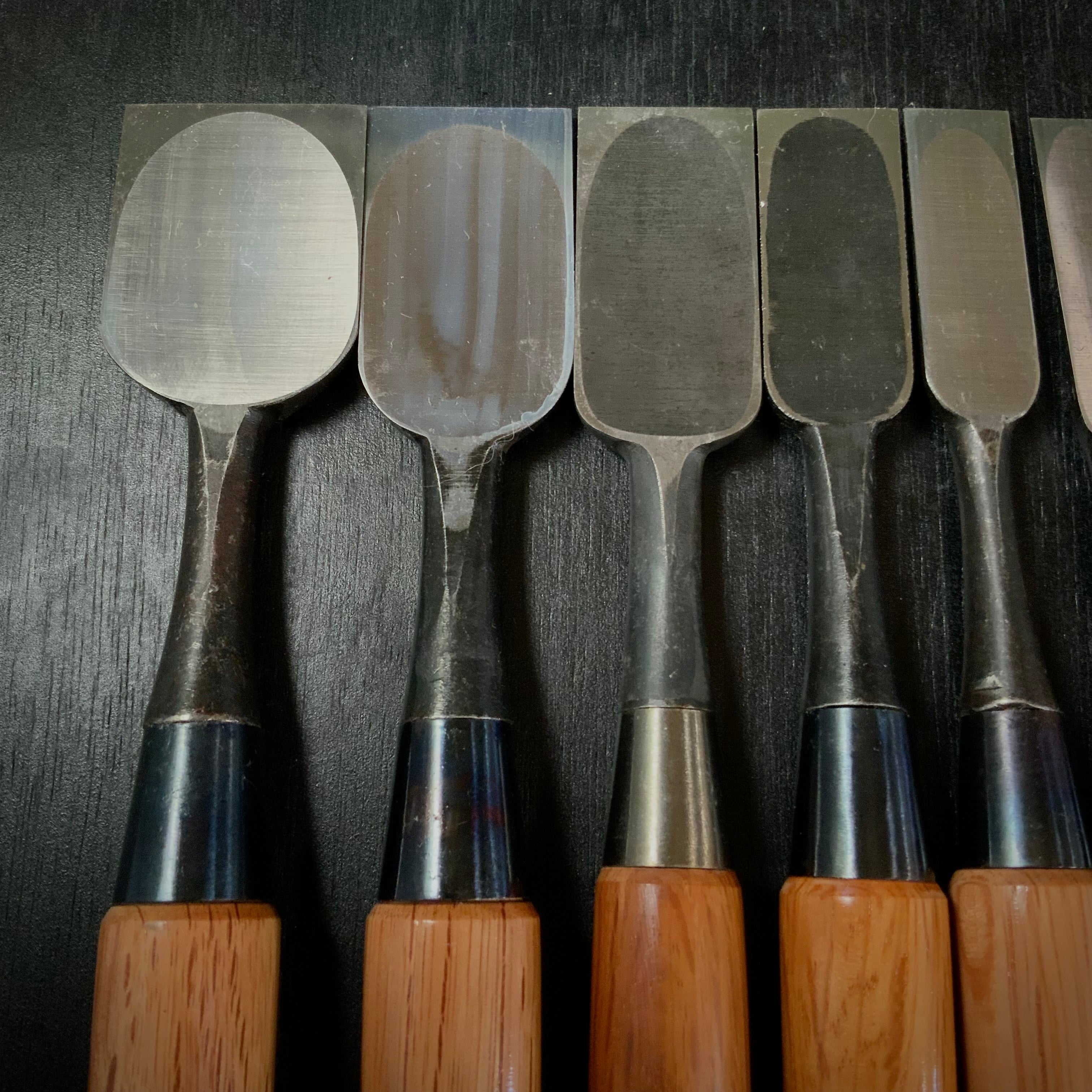 #M160 Mixed set for beginner Bench chisels set by unknown smith バラ鑿合わせ 初心者におすすめ 追入組鑿作者不明