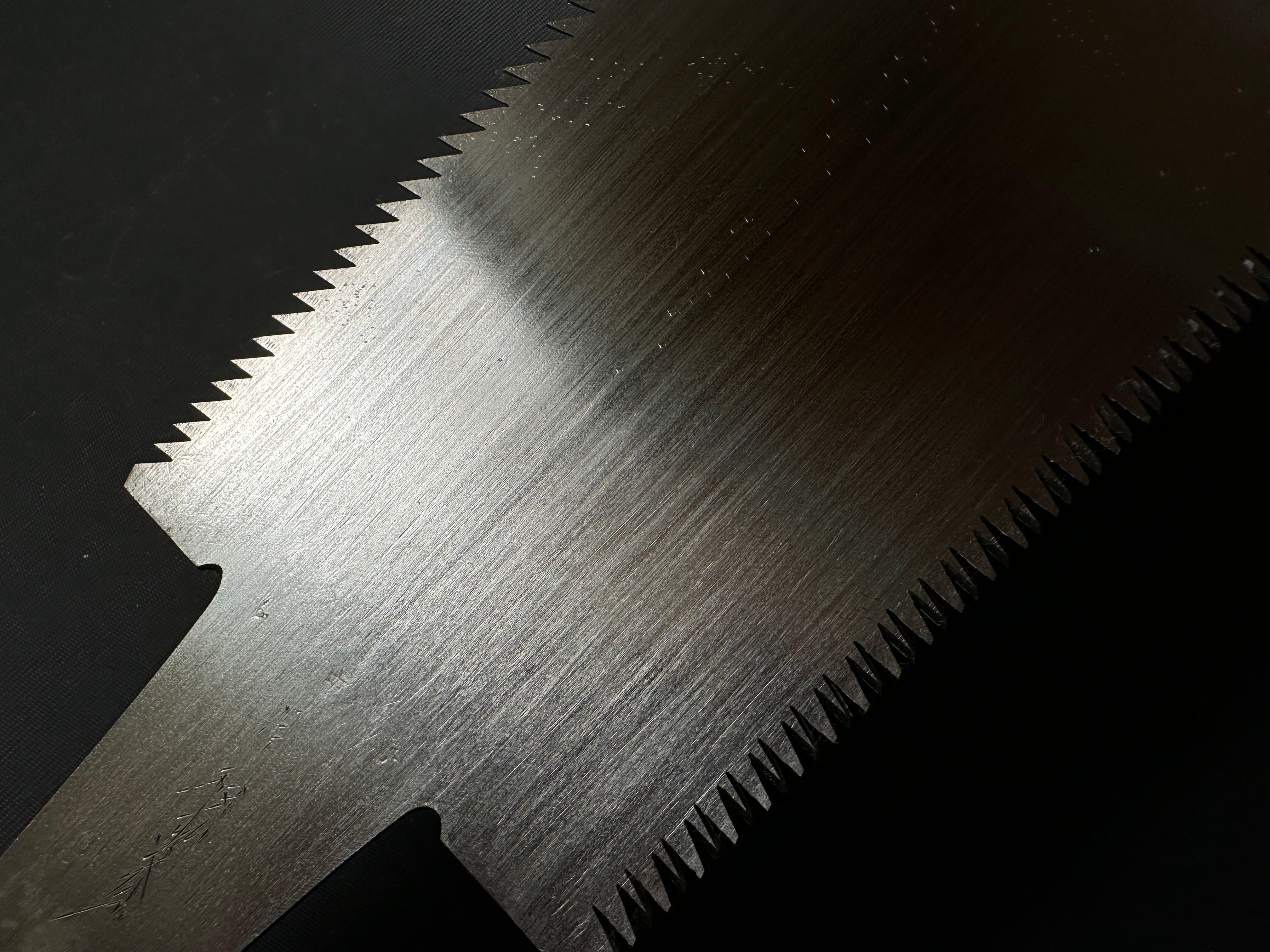 #R15 Ready to use! Old stock Double Edge (Ryoba) Saw with Eddy Type Handles set by Kurashige 直ぐ使い 倉重栄助 目立 渦巻き柄 両刃鋸 270mm