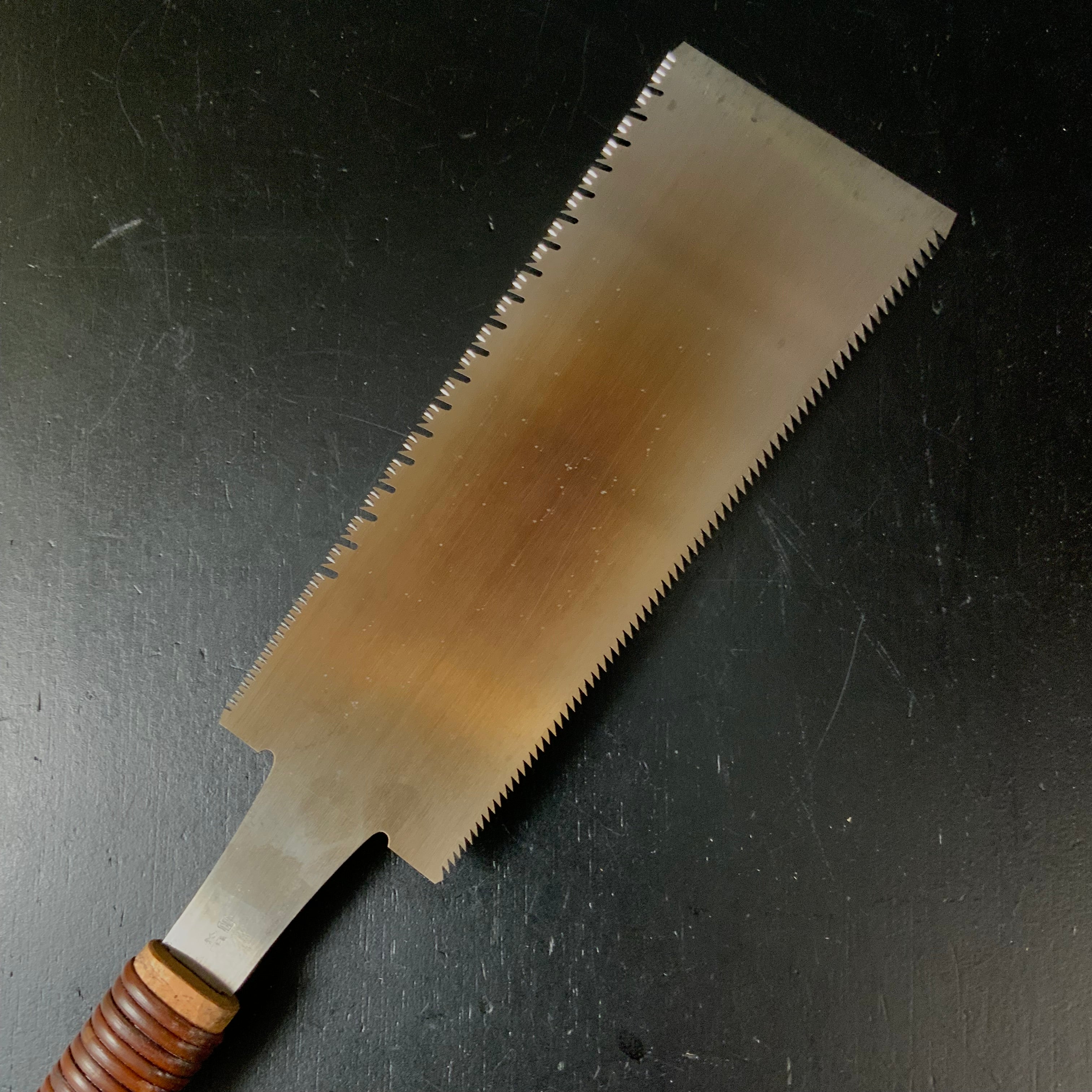 #204 Nagakatsu Double Edge Saw Eddy Type Handles set by Kurashige For Soft Wood 長勝鋸 渦巻き柄 両刃鋸 220mm