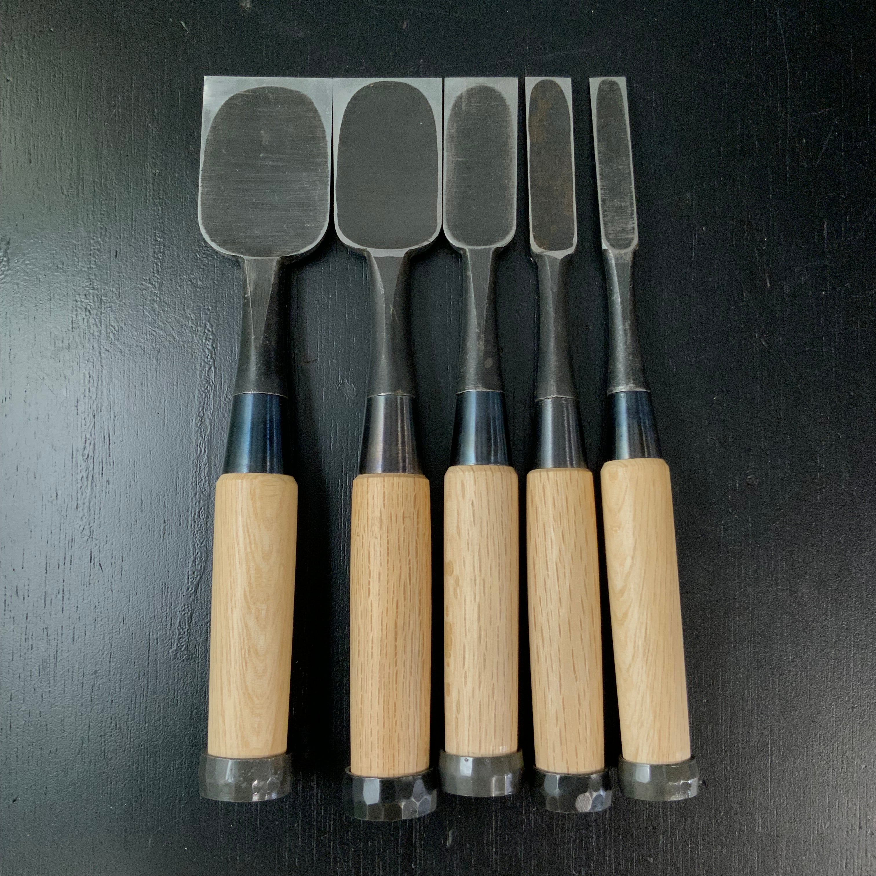 Ioroi Bench chisels White Steel (Oirenomi) 五百蔵作 追入鑿