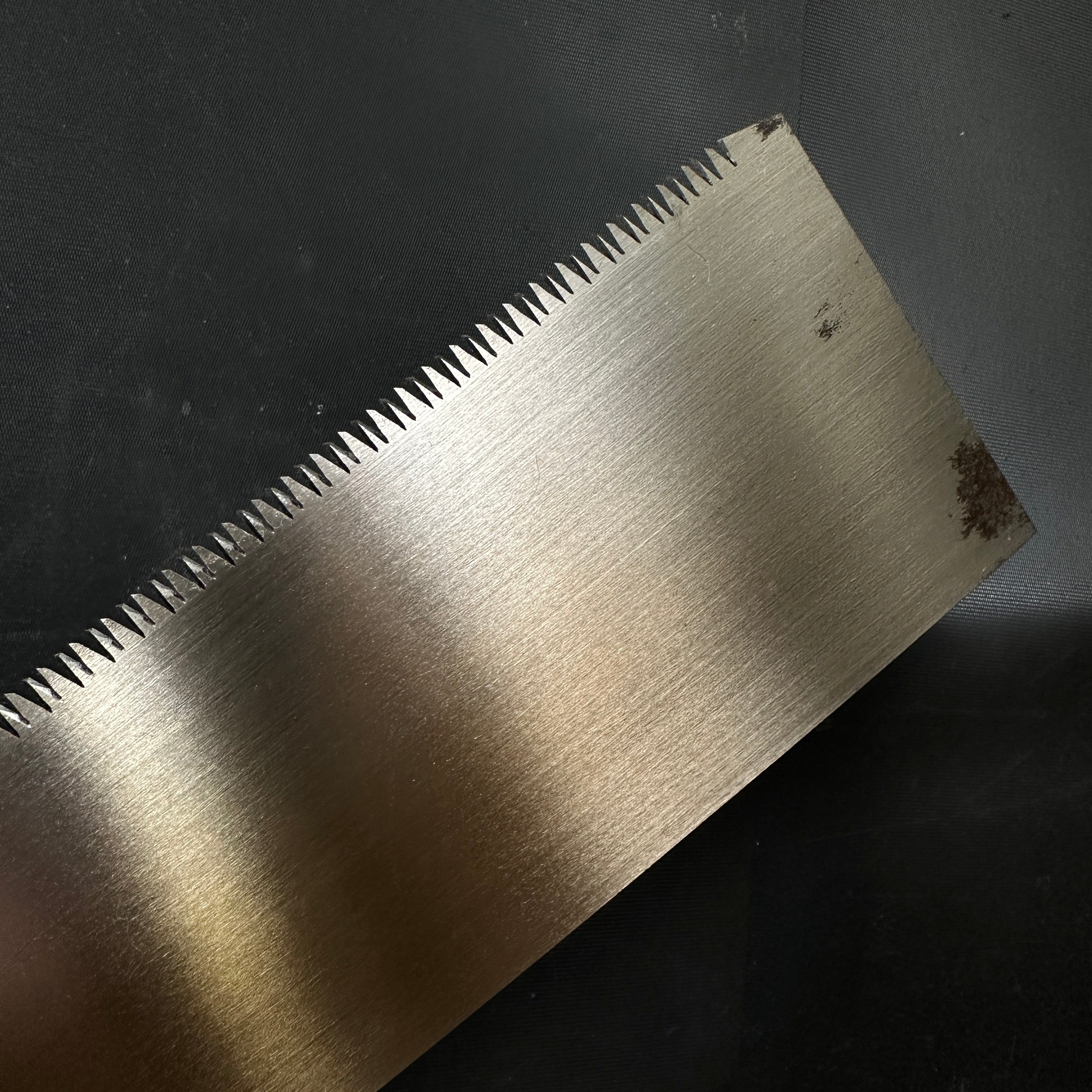 #K3 Ready to use! Old stock Single Edge Cross cut Hand Made Saw with Eddy Type Handles set by Kurashige 直ぐ使い 倉重栄助氏目立 渦巻き柄 片刃鋸 横挽 300m