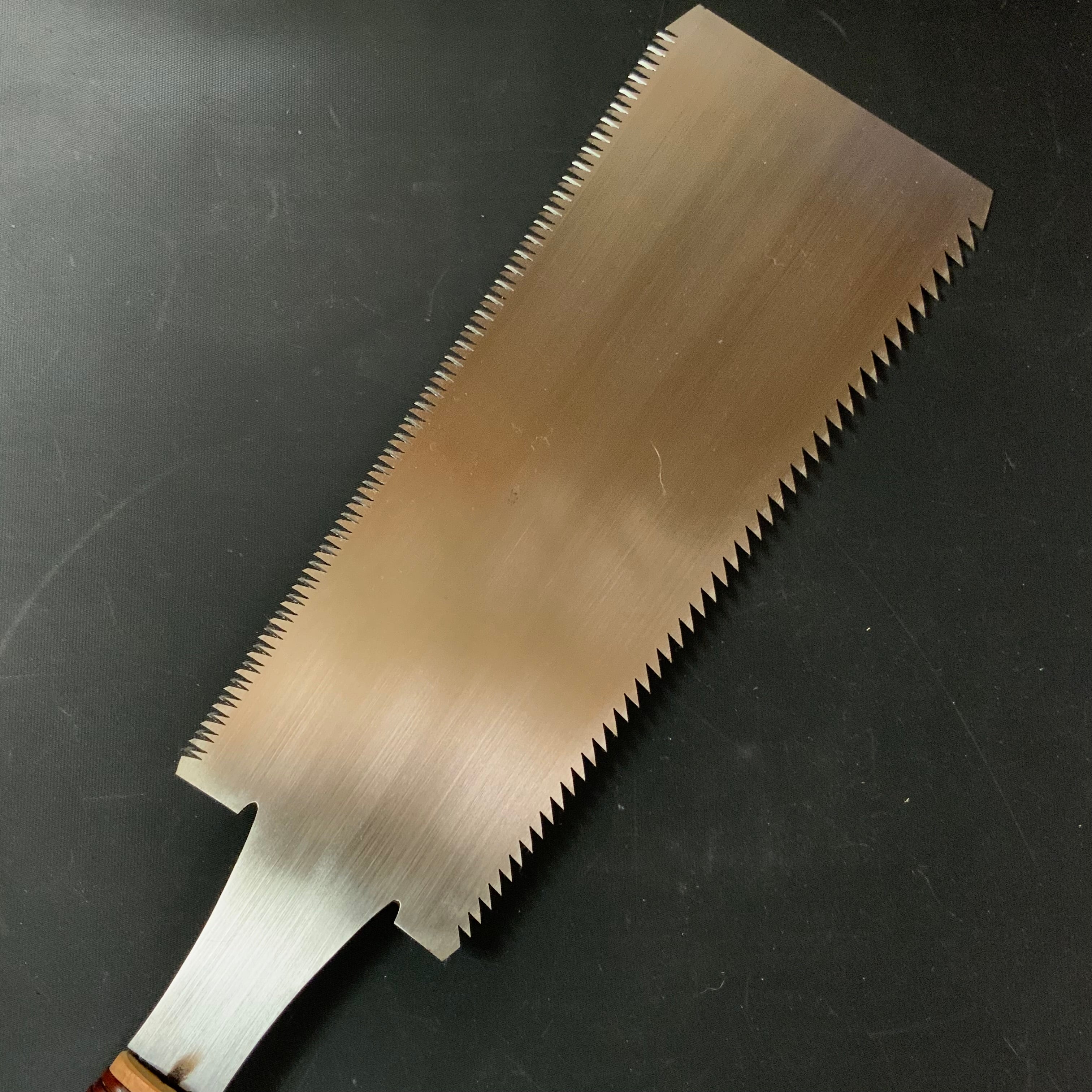 #R44 Ready to use! Old stock Double Edge Saw with Eddy Type Handles set by Kurashige 直ぐ使い 倉重栄助 目立 渦巻き柄 両刃鋸 280mm