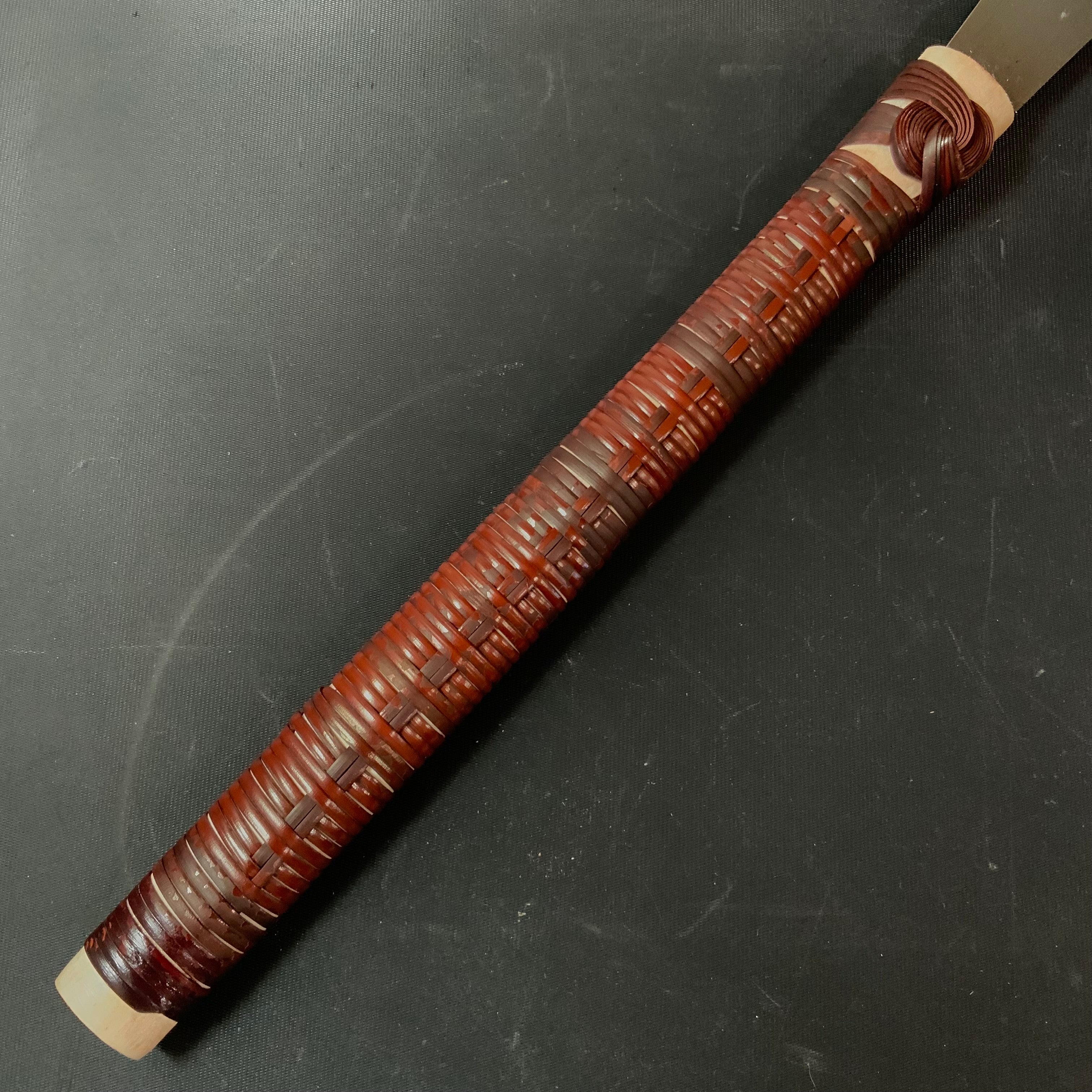 #R51 Ready to use! Old stock Double Edge(Kataba) Saw with Eddy Type Handles set by Kurashige 直ぐ使い 倉重栄助 目立 渦巻き柄 片刃鋸 235mm