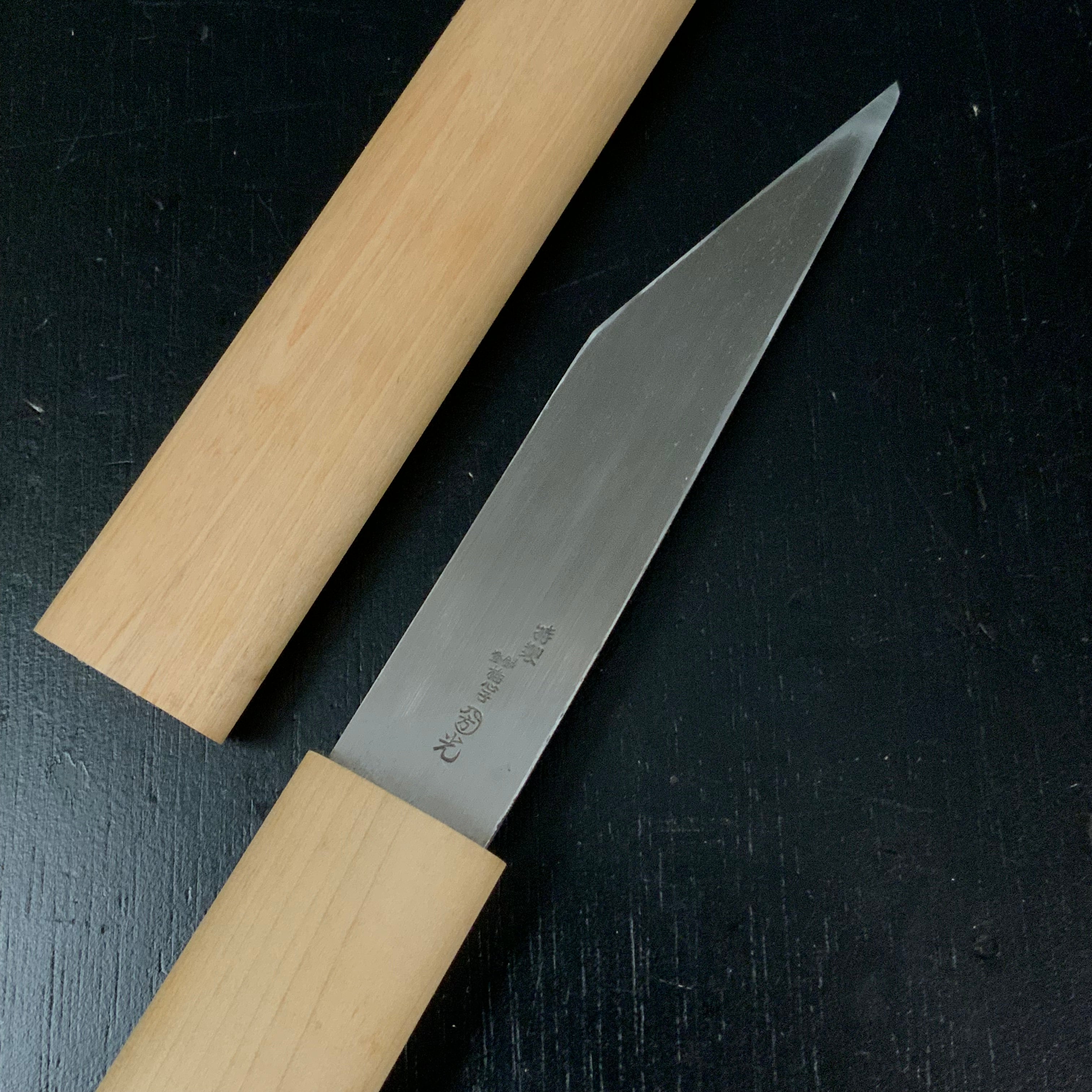 Old stock Baishinshi Kunimitsu Kuri Kokatana kiridashi type #3 掘出し物 梅心子圀光 繰り小刀 切出型 鞘付 24mm