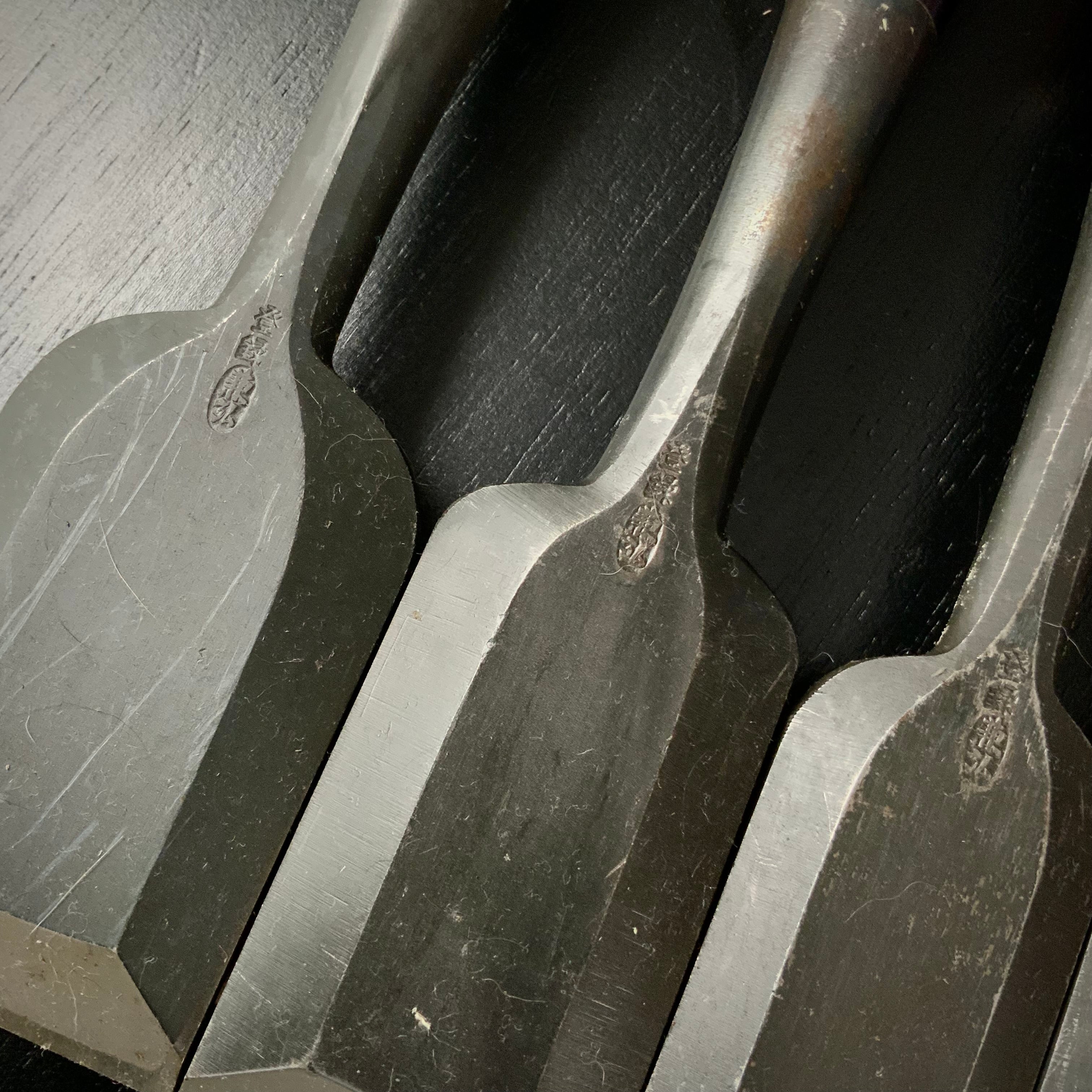 #M170 Mixed Timber chisels set by unknown バラ鑿合わせ 叩き組鑿 6本組 作者不明