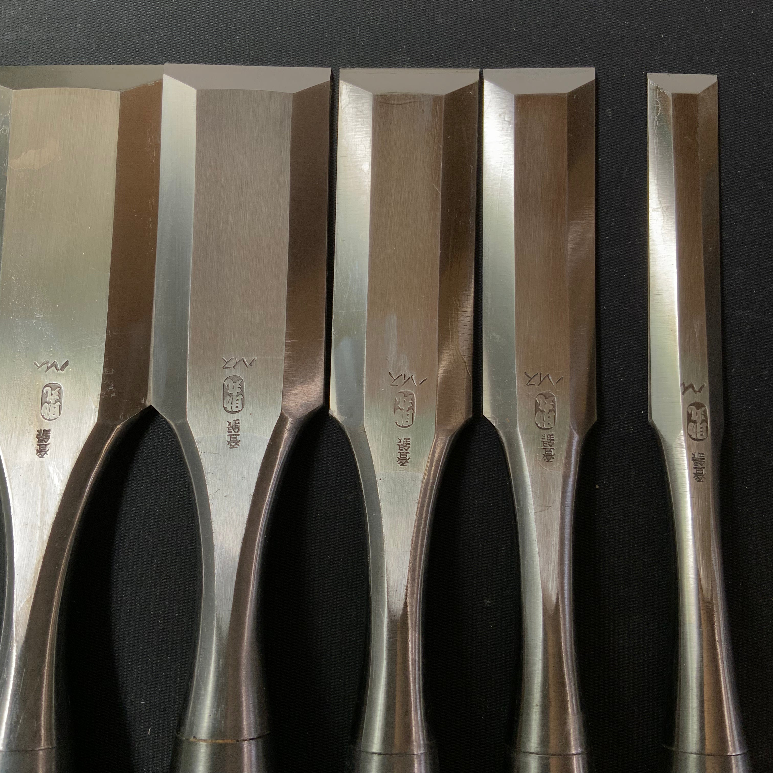 #1 Sukemaru 4th High-Speed Steel Shorter Timber Chisels set by Usui Yoshio 四代助丸 碓氷淑郎 中叩き鑿 6本組 Chu-Tatakinomi