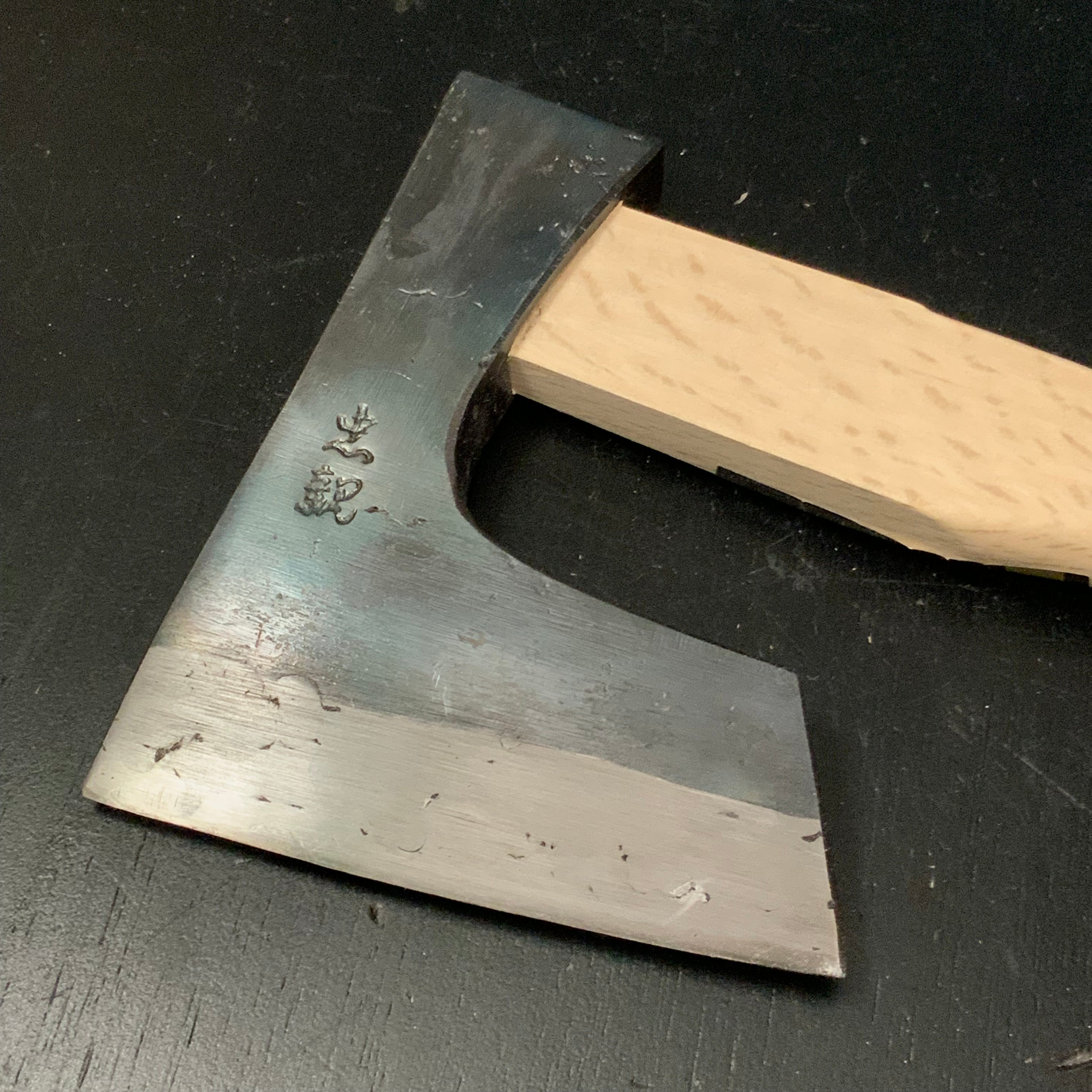 Japanese Carpenter's Axe by Tadachika with Blue steel Masakari 115mm 土佐刃物 忠親作 青紙鋼 大工鉞 115mm