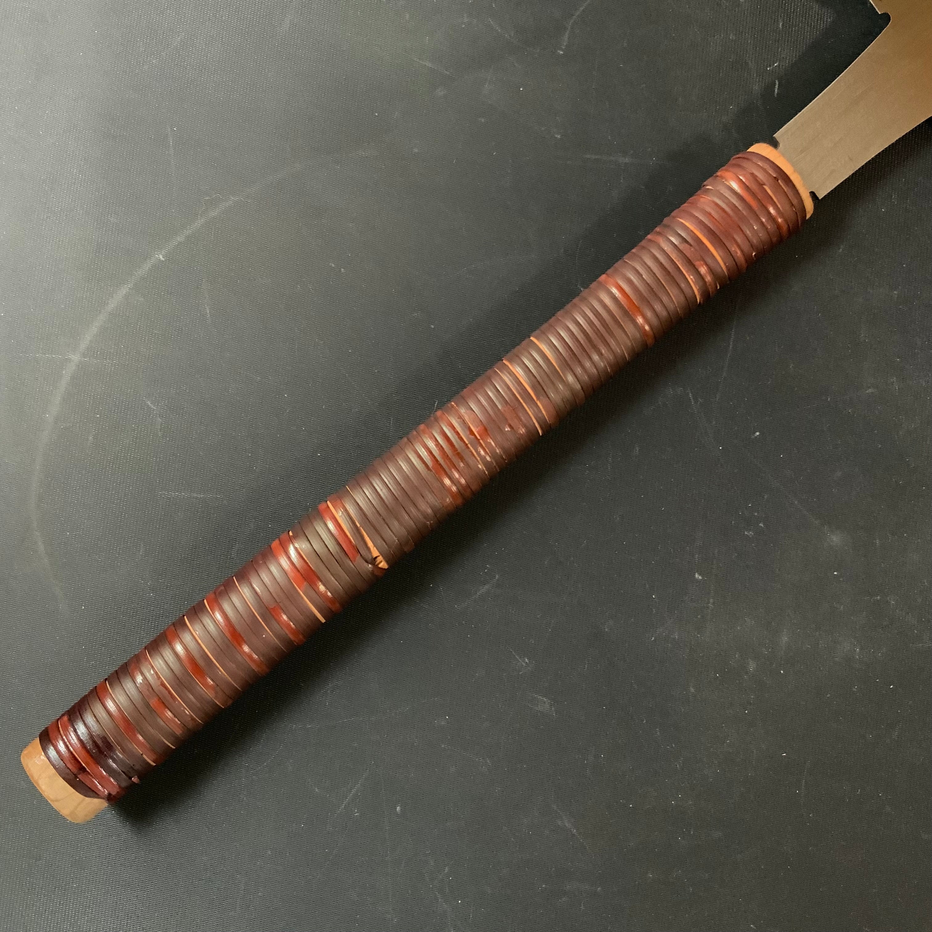 #R39 Ready to use! Old stock Double Edge Saw with Eddy Type Handles set by Kurashige 直ぐ使い 倉重栄助 目立 渦巻き柄 両刃鋸 210mm