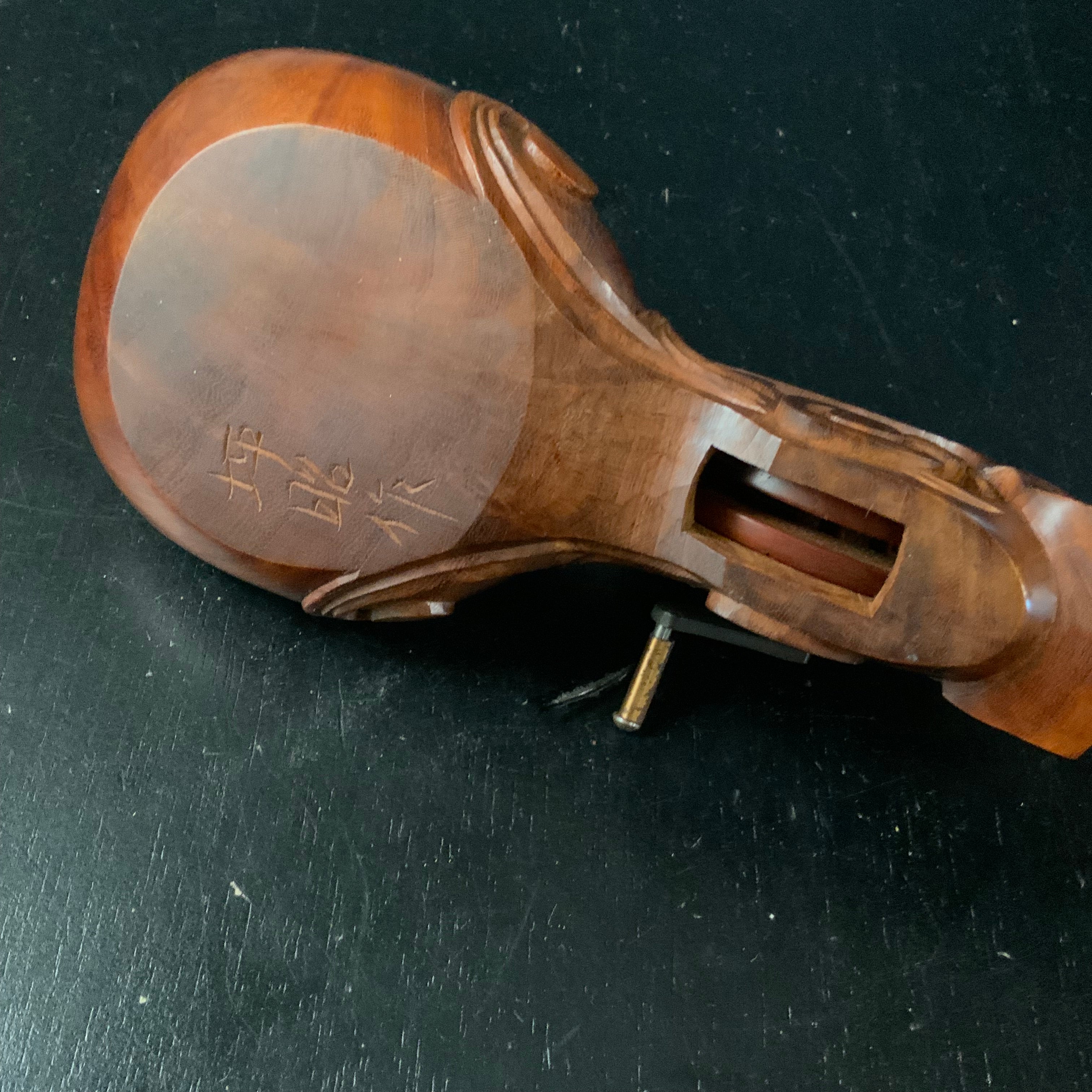 #ST56 Japanese Carpenter Ink Pot Traditional Measuring Tools Sumitsubo by Tsuboaki 坪昭作 墨壺 新若葉坪 神代仕上欅 210mm