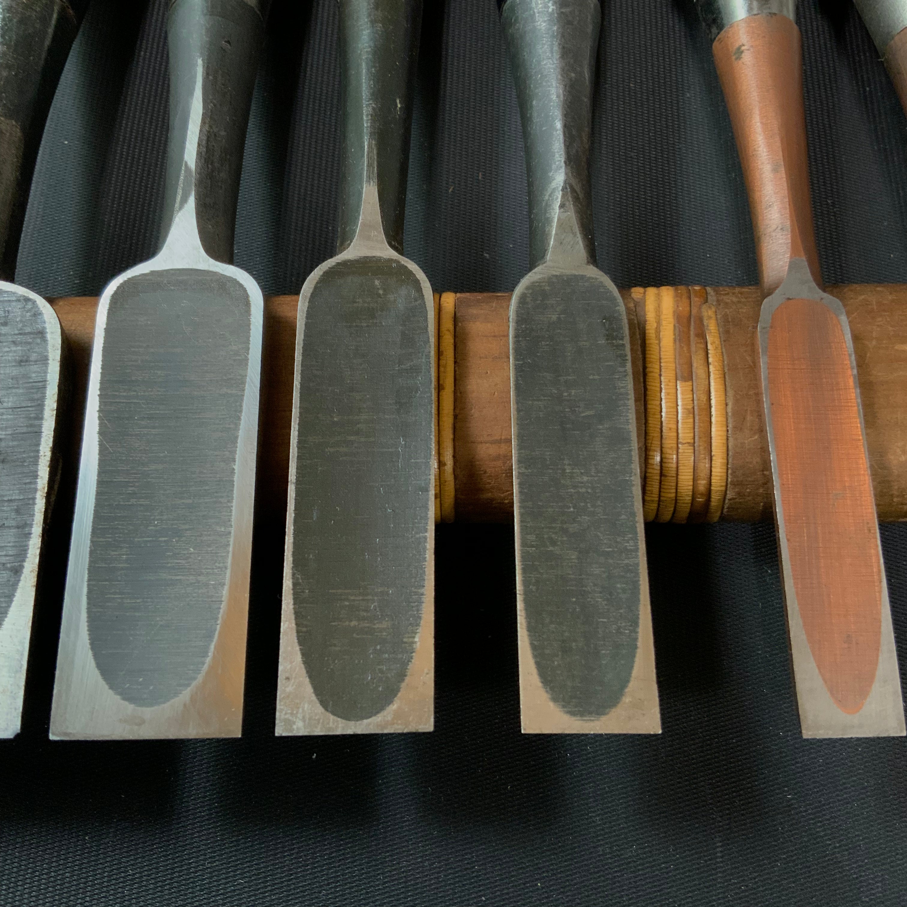 #M140 Mixed set for beginner Bench chisels set by unknown smith バラ鑿合わせ 初心者におすすめ 追入組鑿