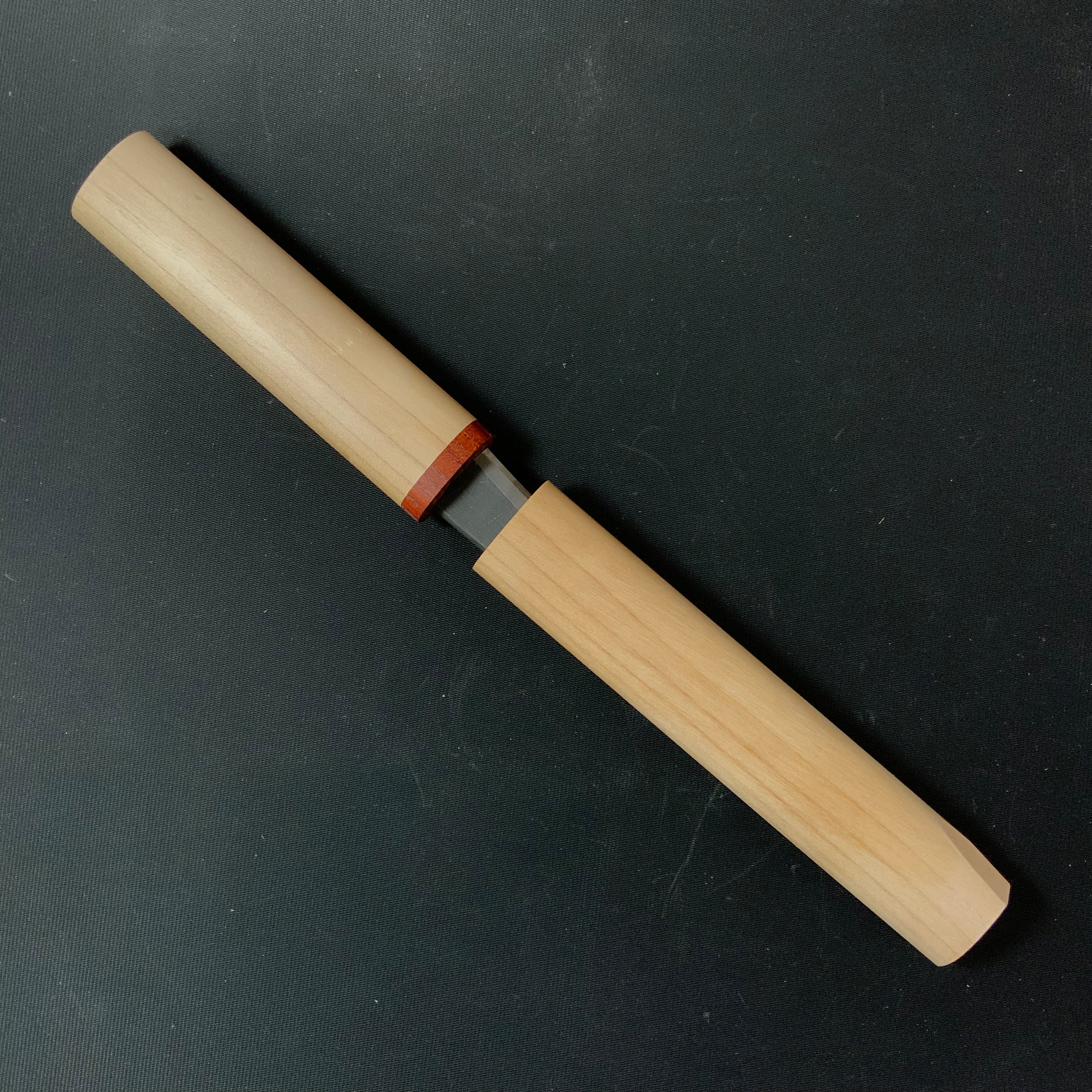 Old stock Sakamitsu 1st generation Kuri Kokatana Left (Carving knife) with white steel 掘出し物 初代坂光作 繰小刀 左 130mm