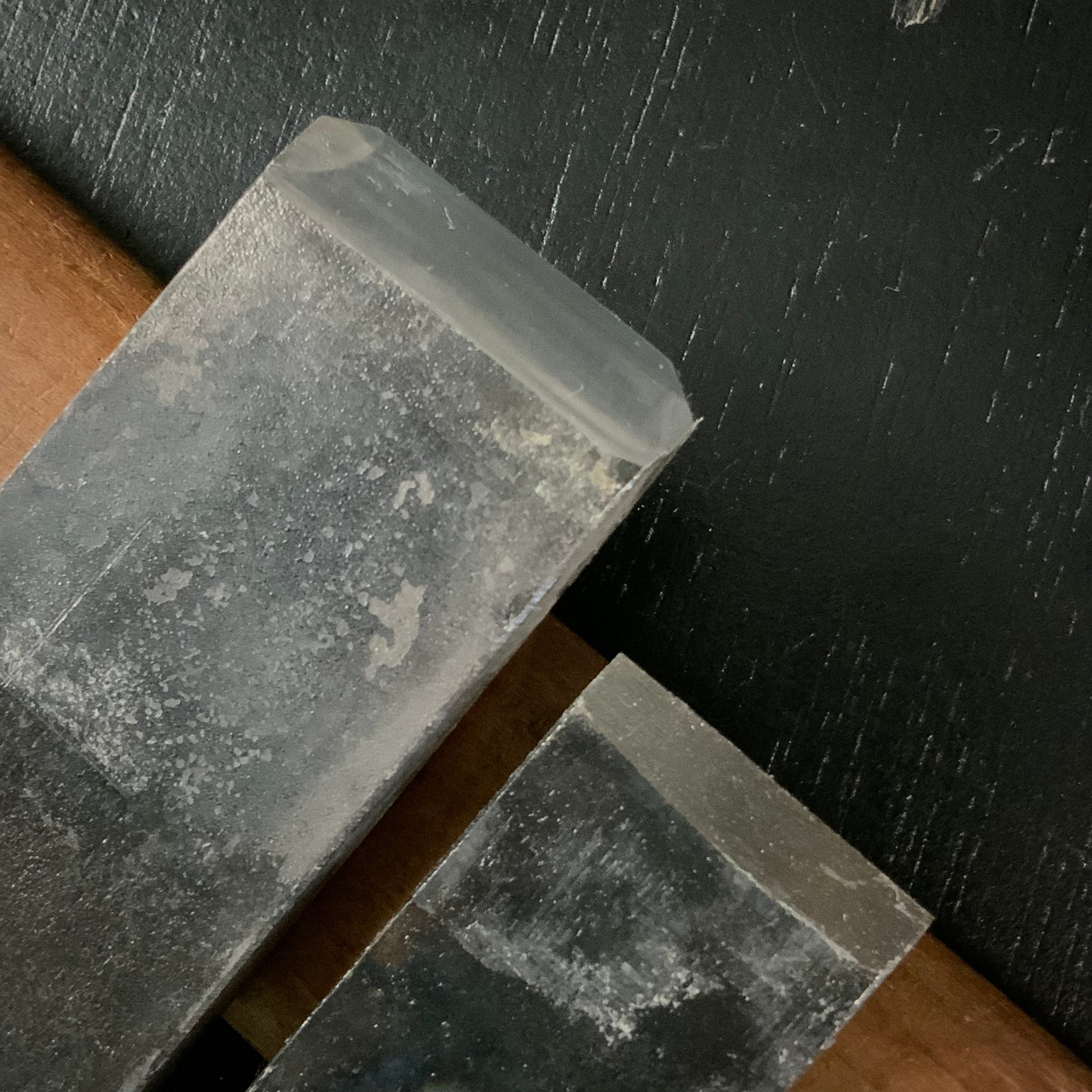 Old stock Chamfer Plane 60° with blue steel 掘出し物 小森作 猿面取鉋 黒檀張り 30mm