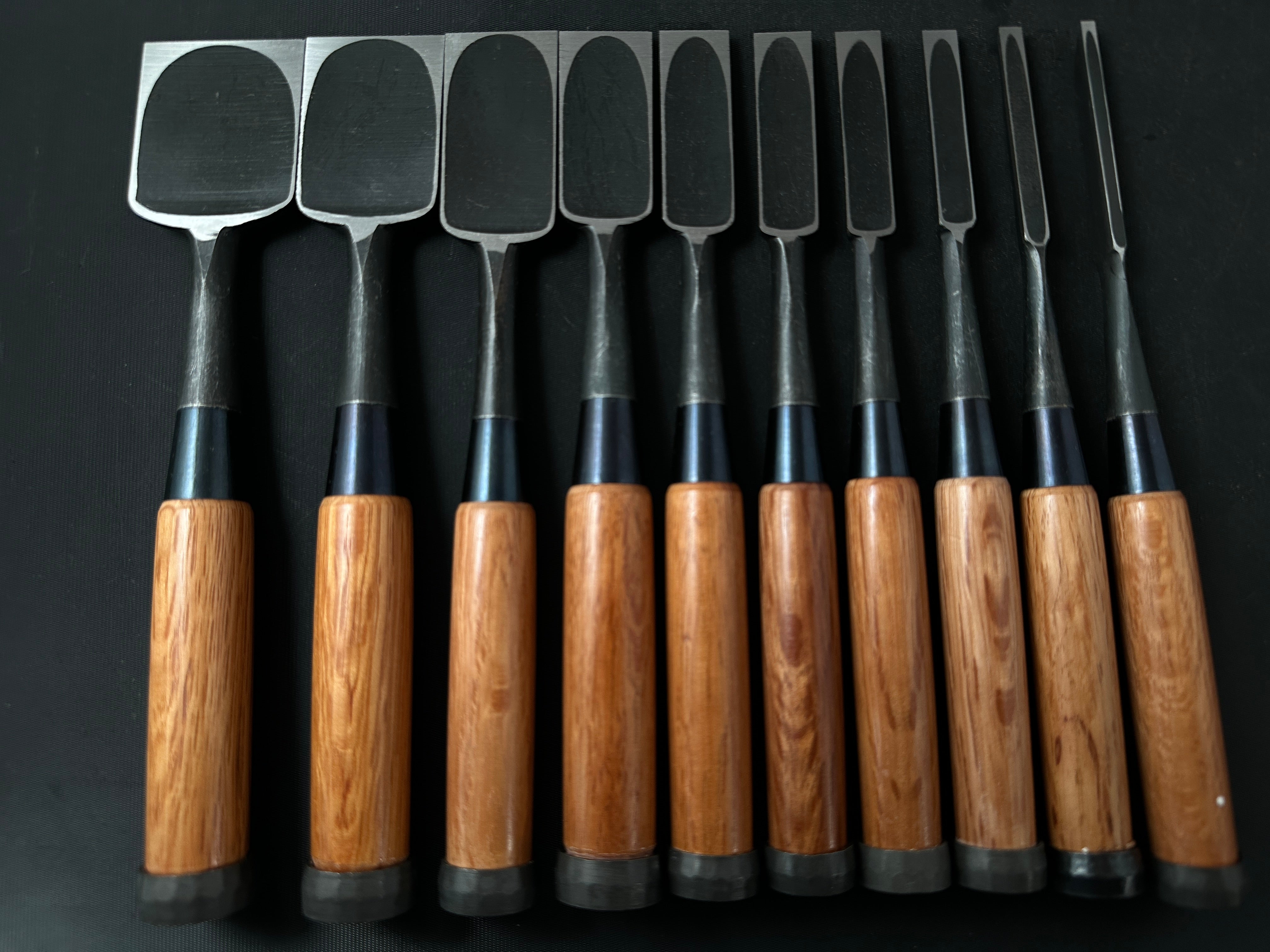 #M139 Sukekura Bench chisels set with White steel *** 助倉 追入組鑿 白紙鋼 Oirenomi