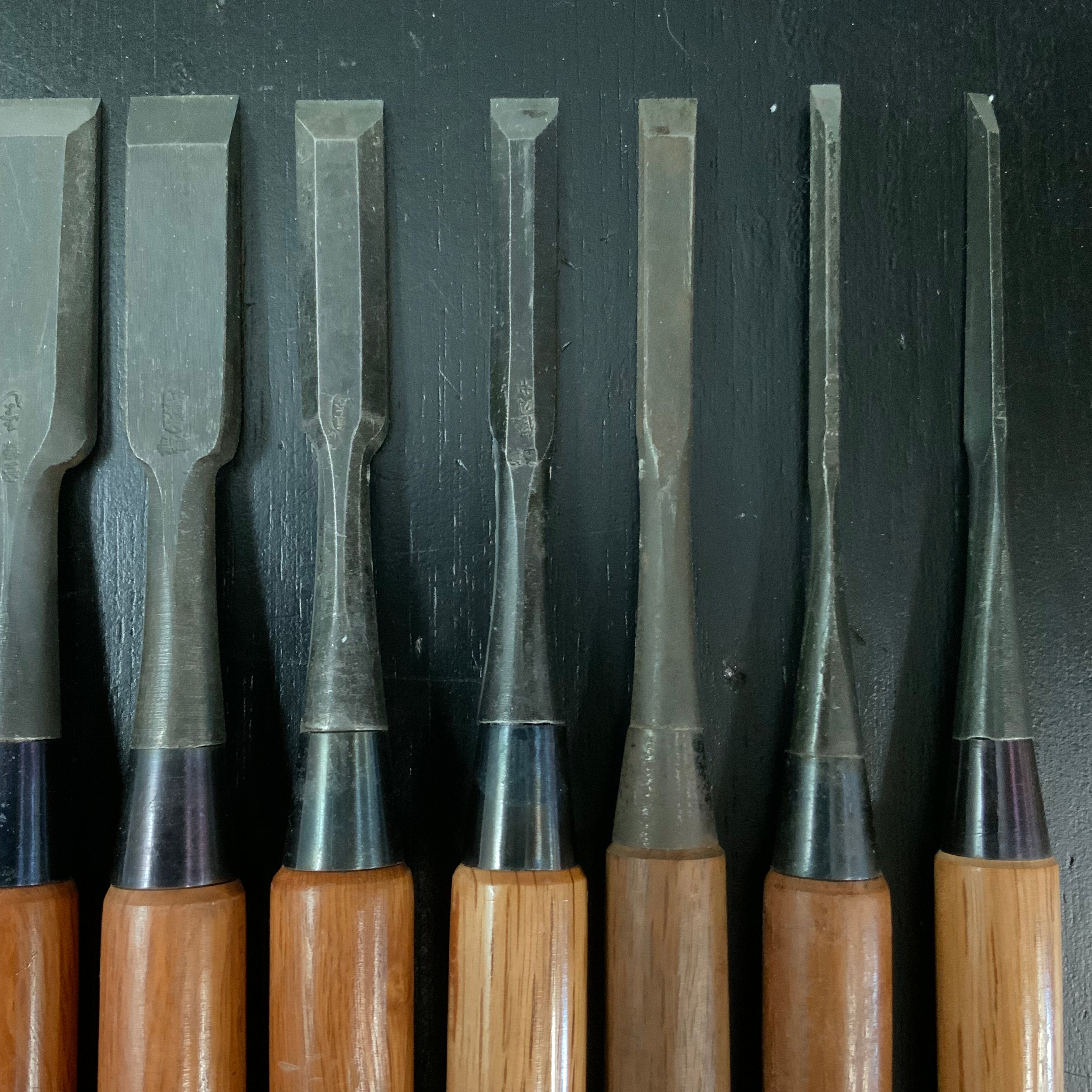 #M173 Mixed Bench chisels set by unknown バラ鑿合わせ 追入れ組鑿 10本組 作者不明