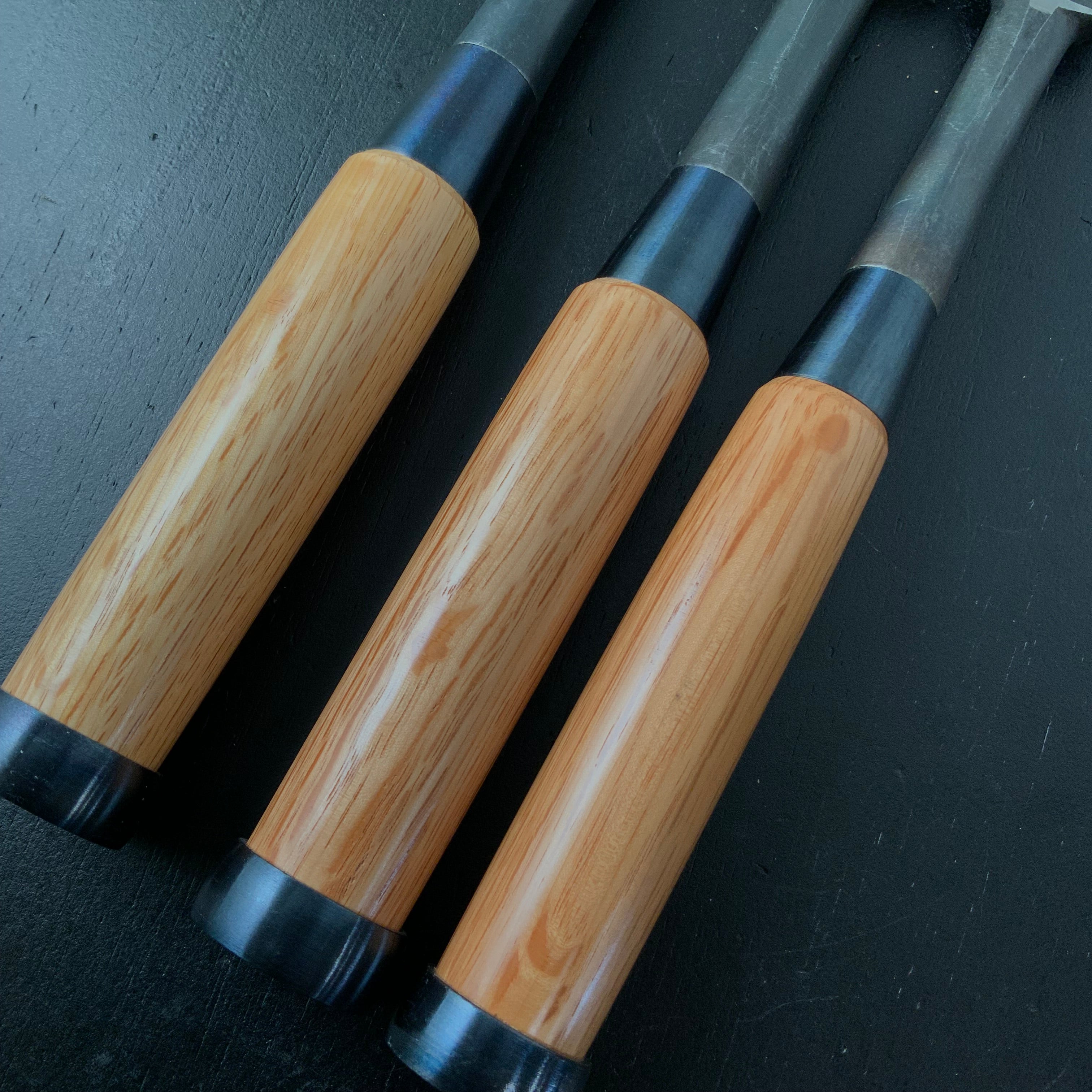 Old Stock Kuniaki Timber chisels with White steel 掘出し物 国明 叩鑿 Tatakinomi