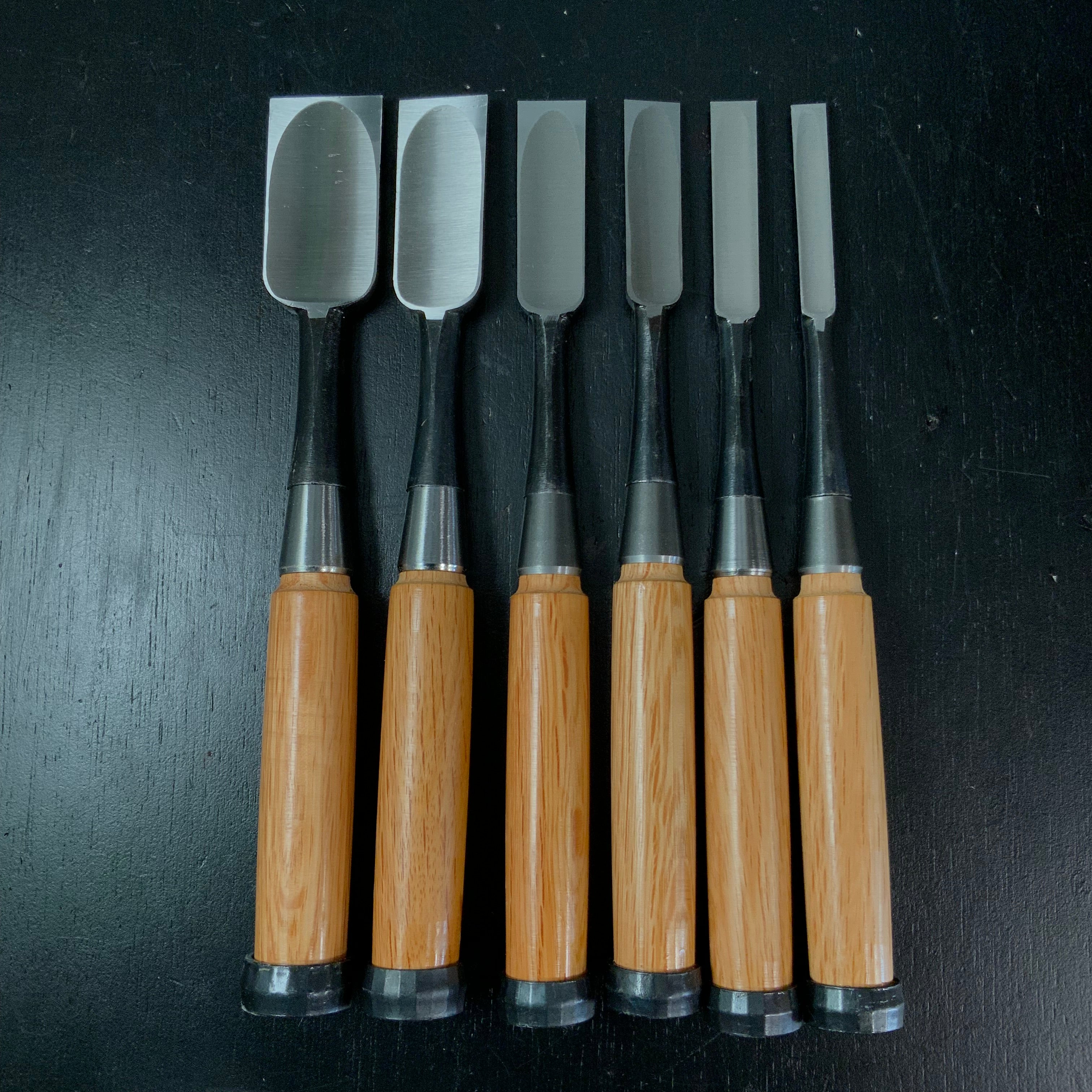 Yoshitaka Dovetail Bench chisels 6pc set / 義隆 追入鎬組鑿 6本組 Oirenomi