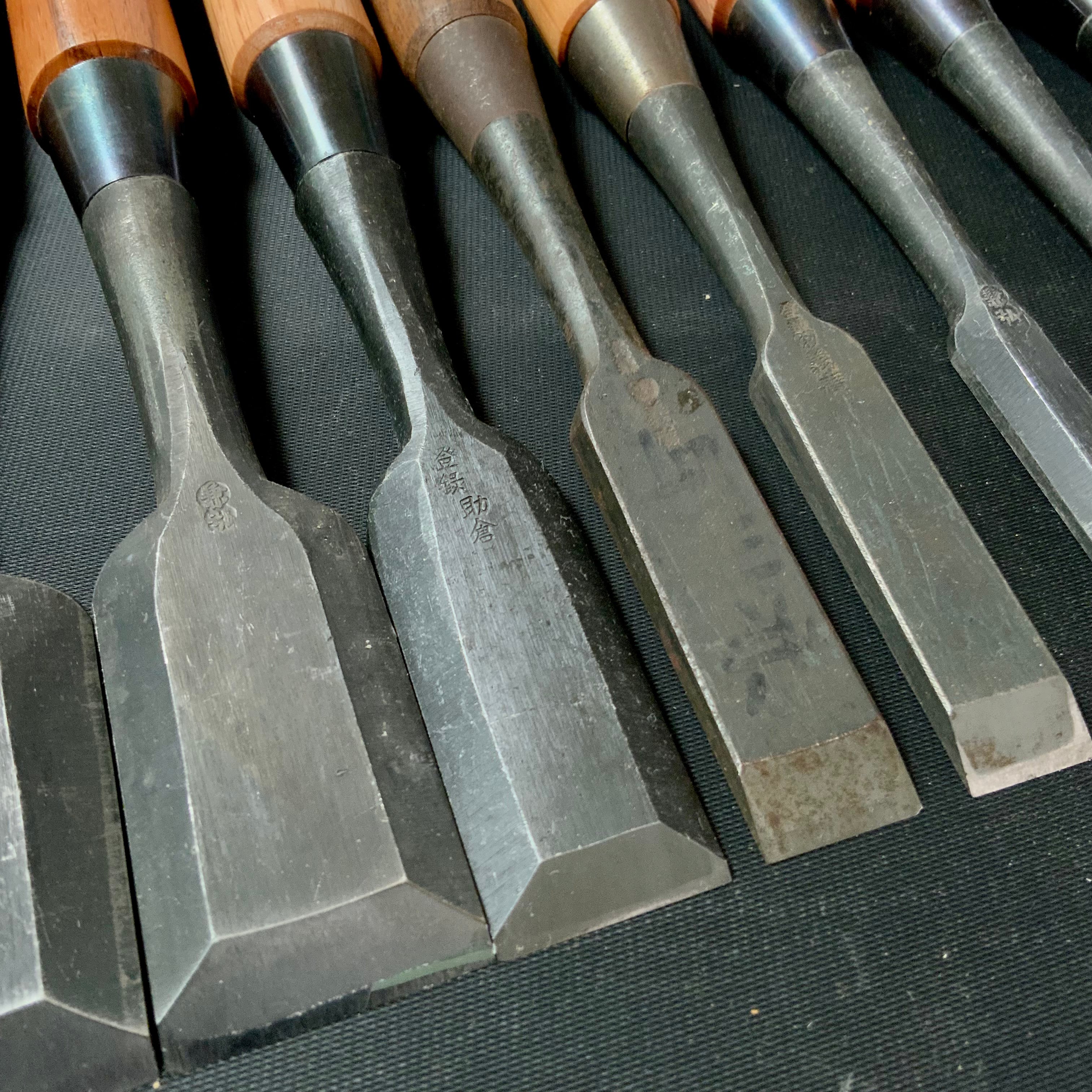 #M149 Mixed set for beginner Bench chisels set by unknown smith バラ鑿合わせ 初心者におすすめ 追入組鑿作者不明