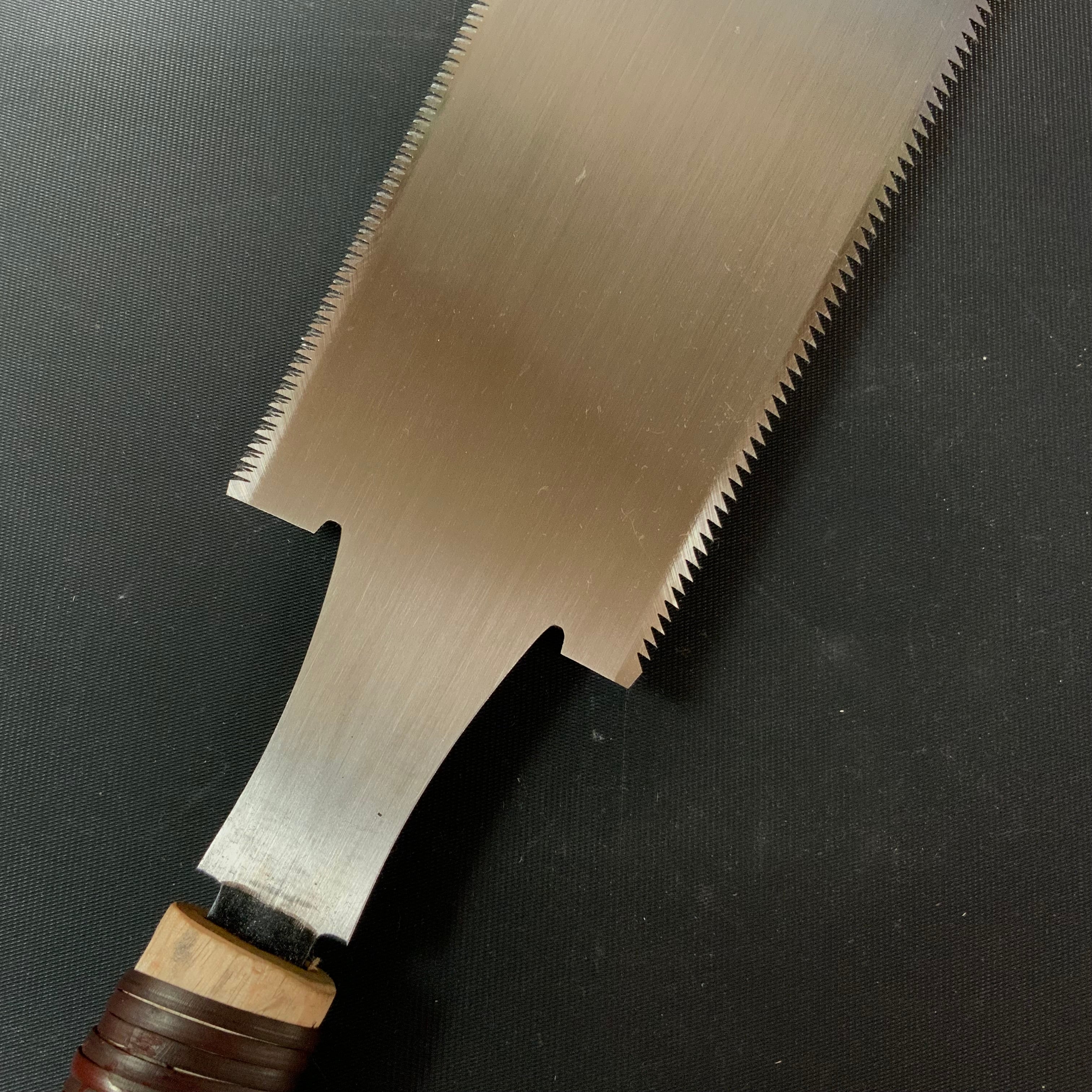 #R41 Ready to use! Old stock Double Edge Saw with Eddy Type Handles set by Kurashige 直ぐ使い 倉重栄助 目立 渦巻き柄 両刃鋸 210mm