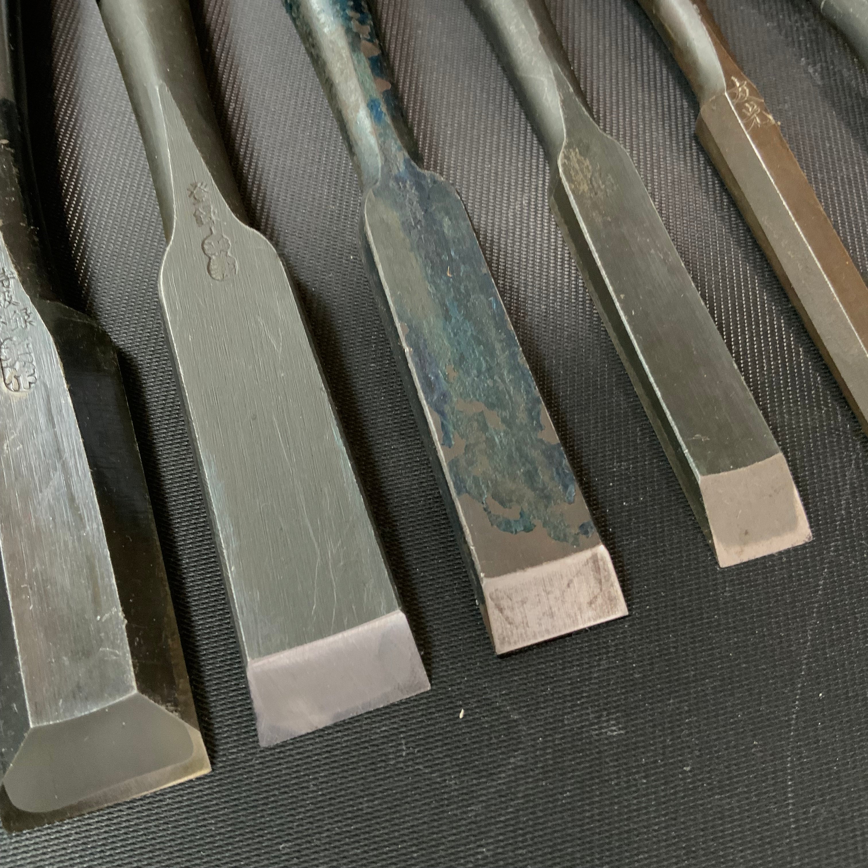 #M157 Mixed set for beginner Bench chisels set by unknown smith バラ鑿合わせ 初心者におすすめ 追入組鑿作者不明