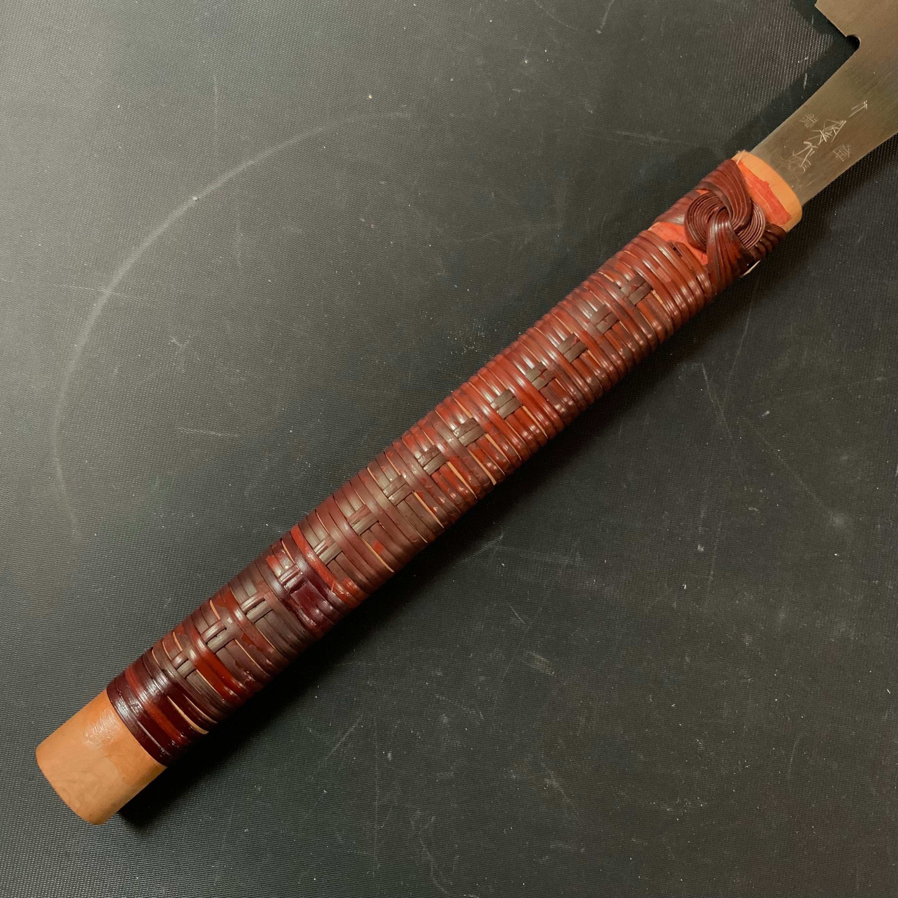 #R38 Ready to use! Old stock Double Edge Saw with Eddy Type Handles set by Kurashige 直ぐ使い 倉重栄助 目立 渦巻き柄 両刃鋸 210mm