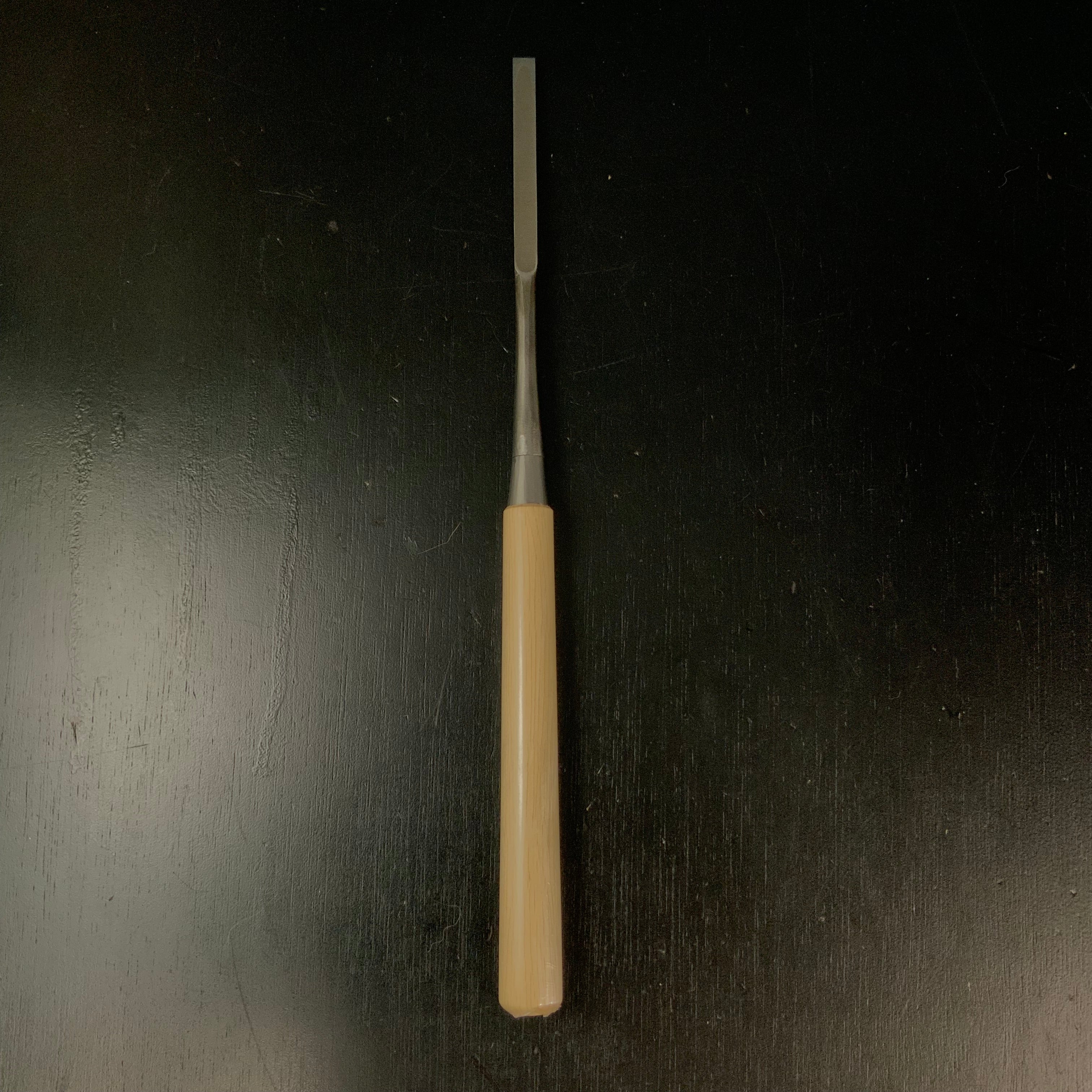 Tasai Dovetail Paring chisels with blue steel 田斎作 鎬薄鑿 白樫柄 9mm usunomi