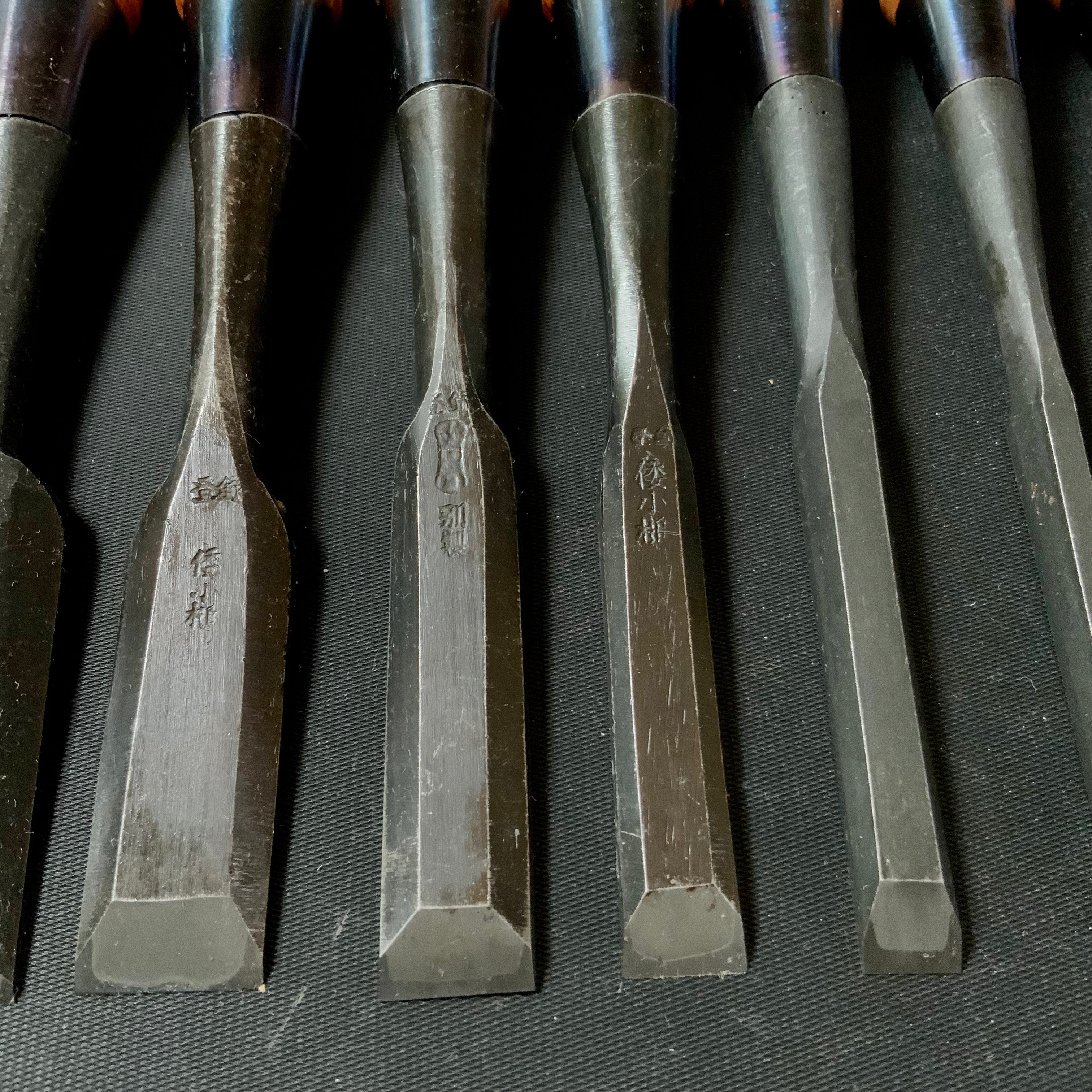 #M151 Mixed set for beginner Bench chisels set by unknown smith バラ鑿合わせ 初心者におすすめ 追入組鑿作者不明