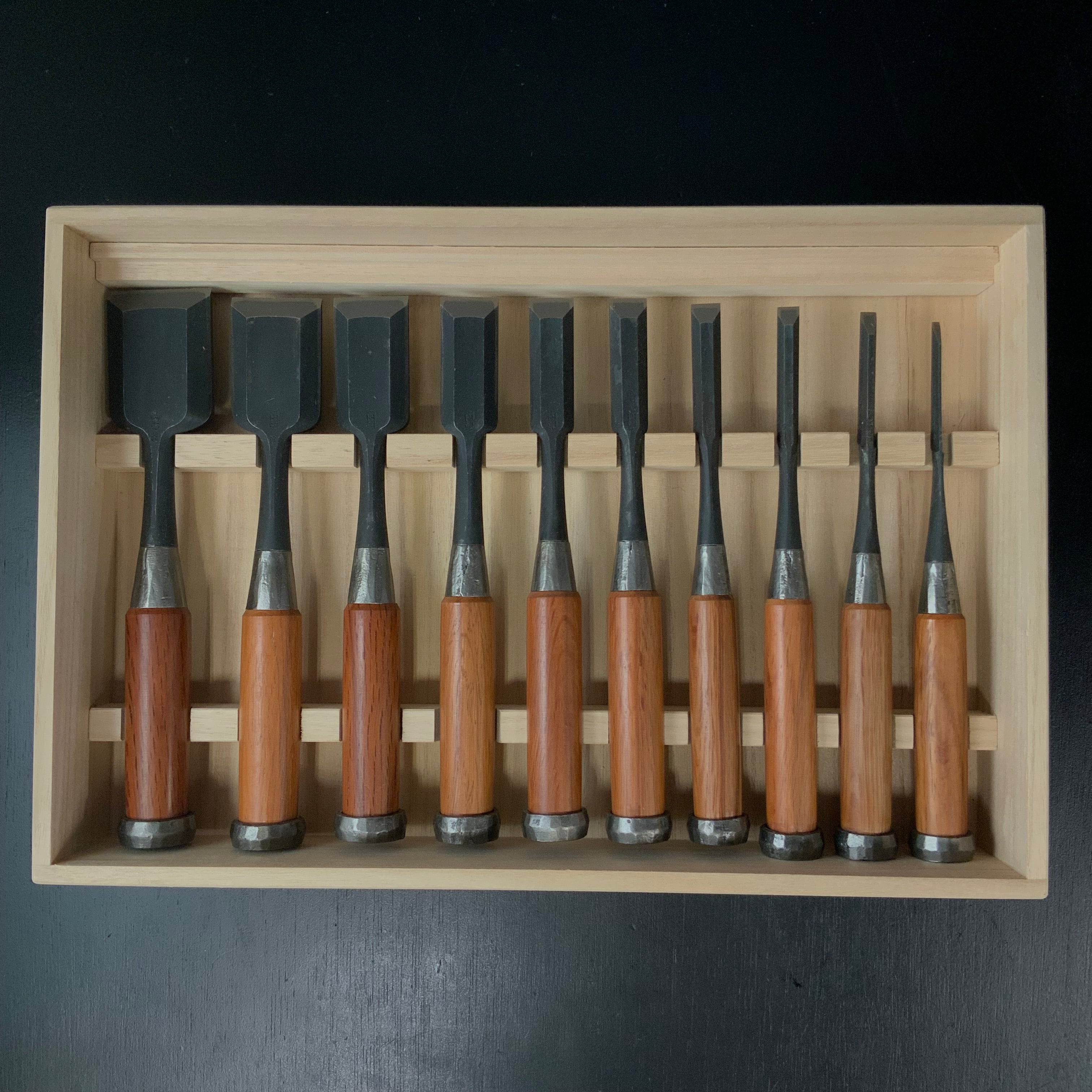 Old stock Ichihiro Bench chisels set 掘出し物 市弘 追入組鑿 Oirenomi