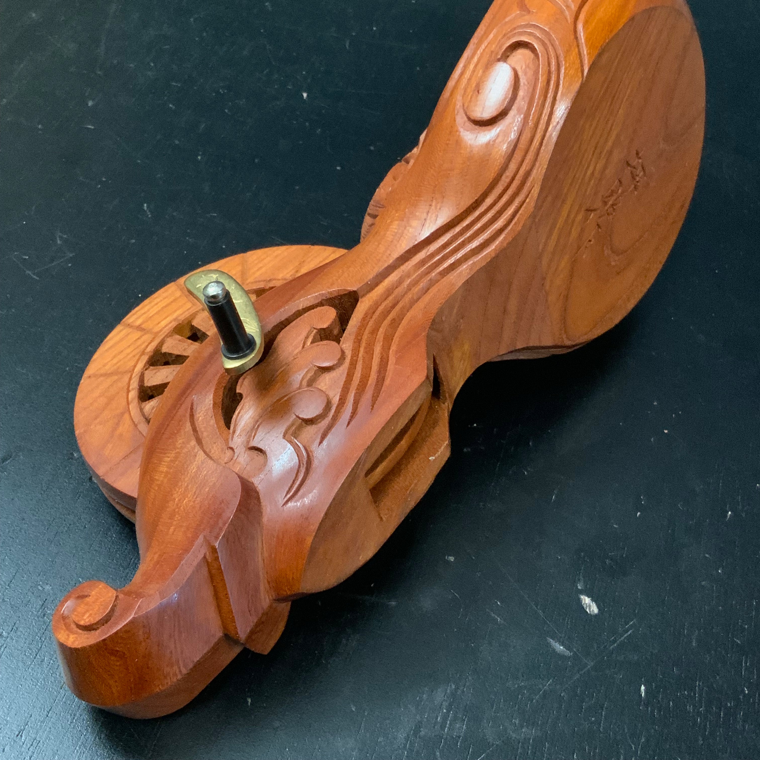 #ST52 Japanese Carpenter Ink Pot Traditional Measuring Tools Sumitsubo by Tsuboaki 坪昭作 墨壺 欅 265mm