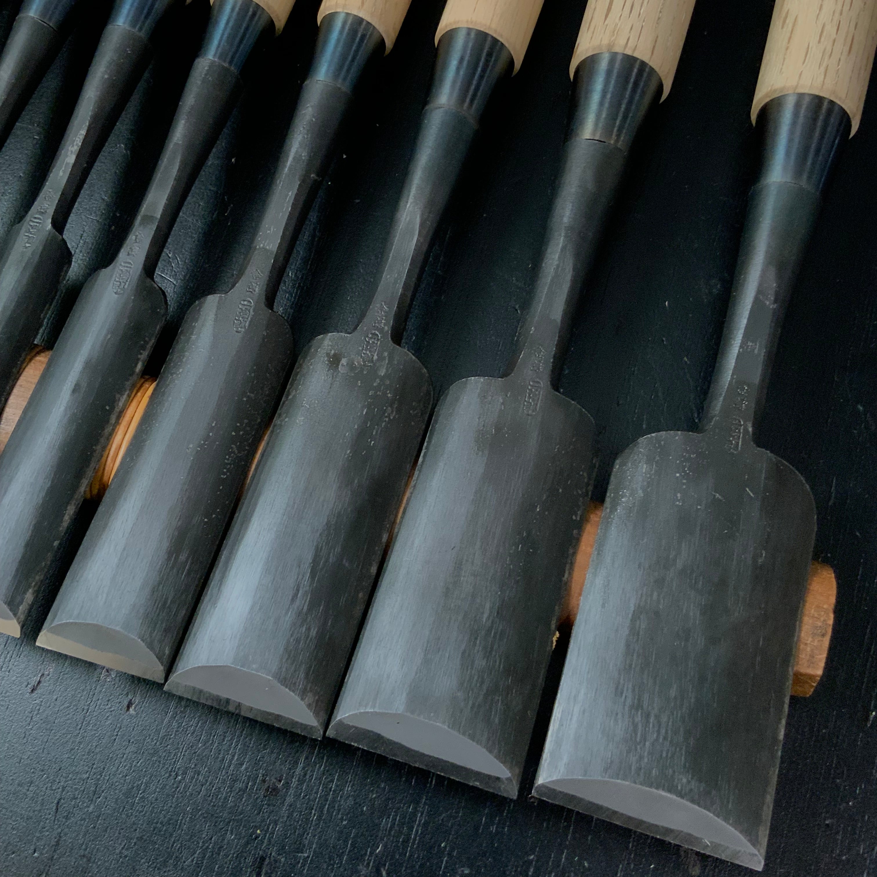 Fujihiro Komaru Type Paring chisels set by Chuutarou Imai 今井忠太郎作 二治弘 甲丸 薄組鑿 Usunomi #4