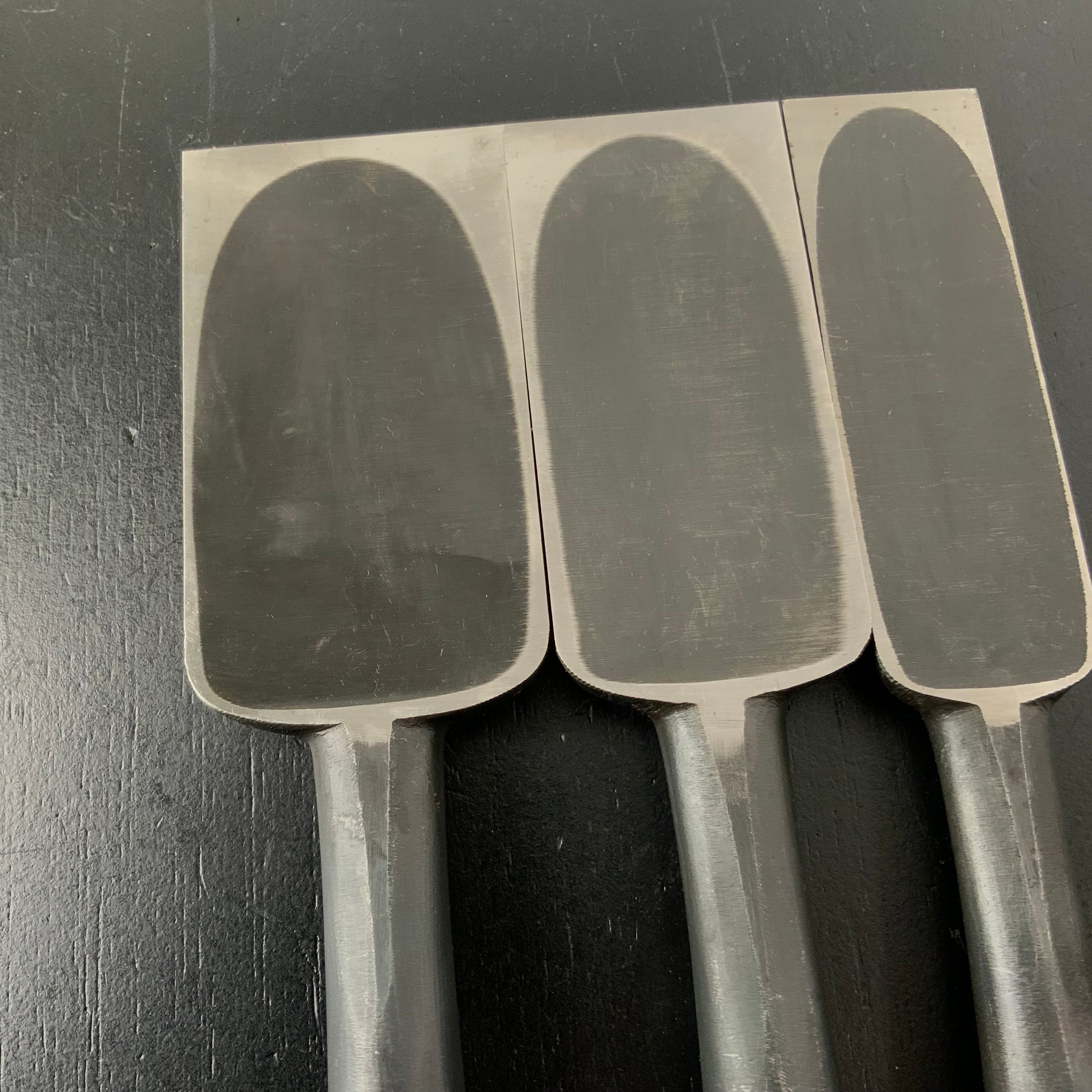 Old Stock Kuniaki Timber chisels with White steel 掘出し物 国明 叩鑿 Tatakinomi