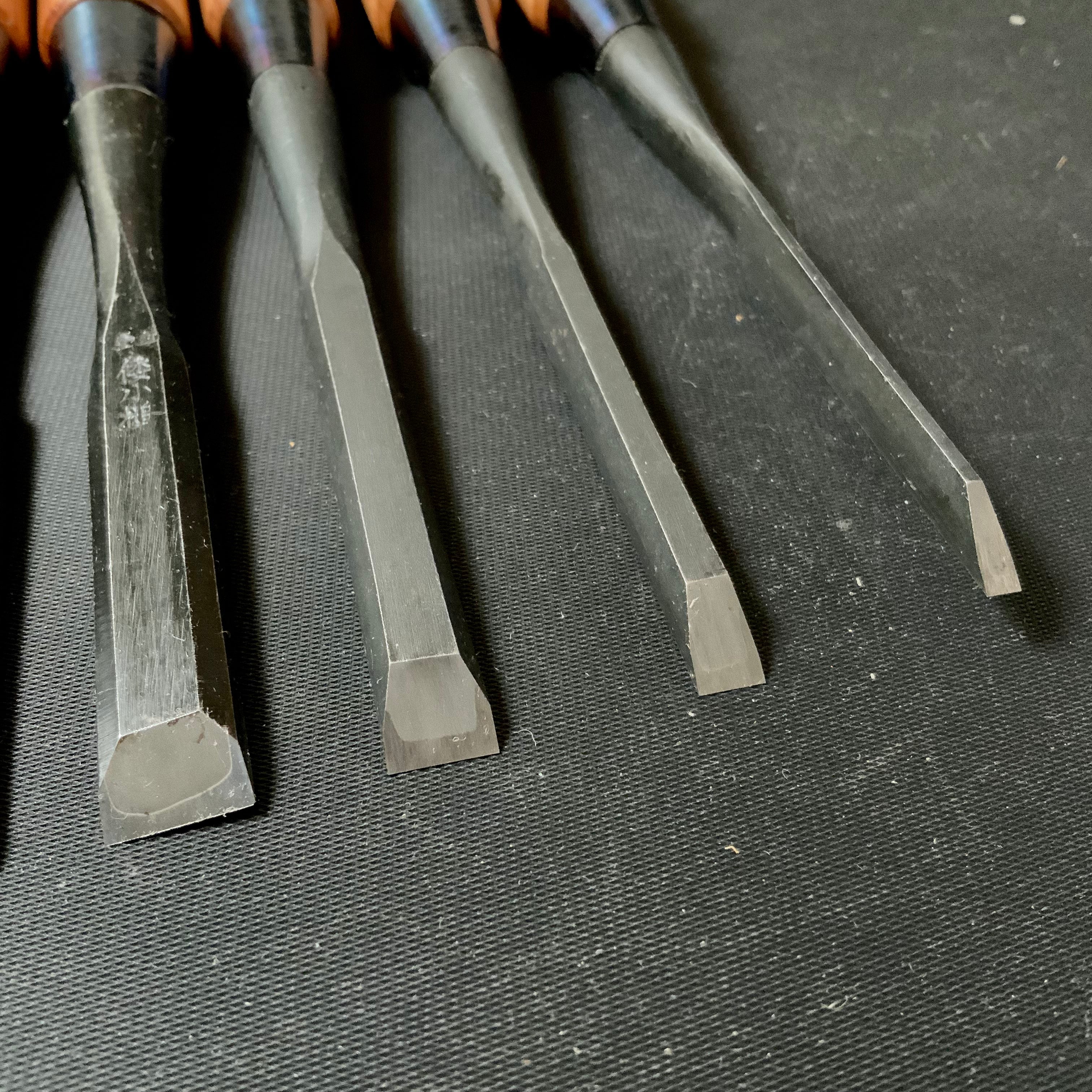 #M151 Mixed set for beginner Bench chisels set by unknown smith バラ鑿合わせ 初心者におすすめ 追入組鑿作者不明